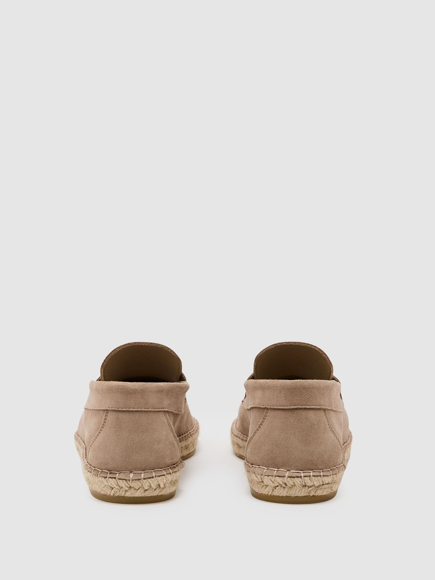 Suede Penny Loafer Espadrilles in Stone - image 3