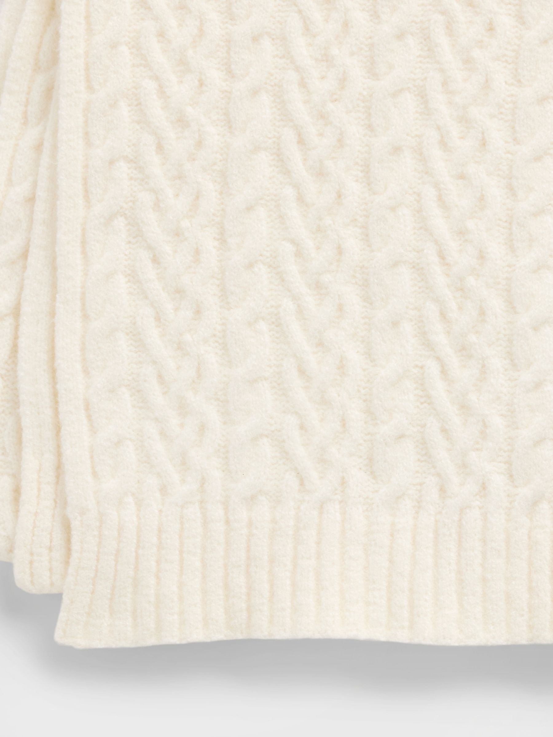 White CashSoft Cable-Knit Scarf - Image 3 of 3