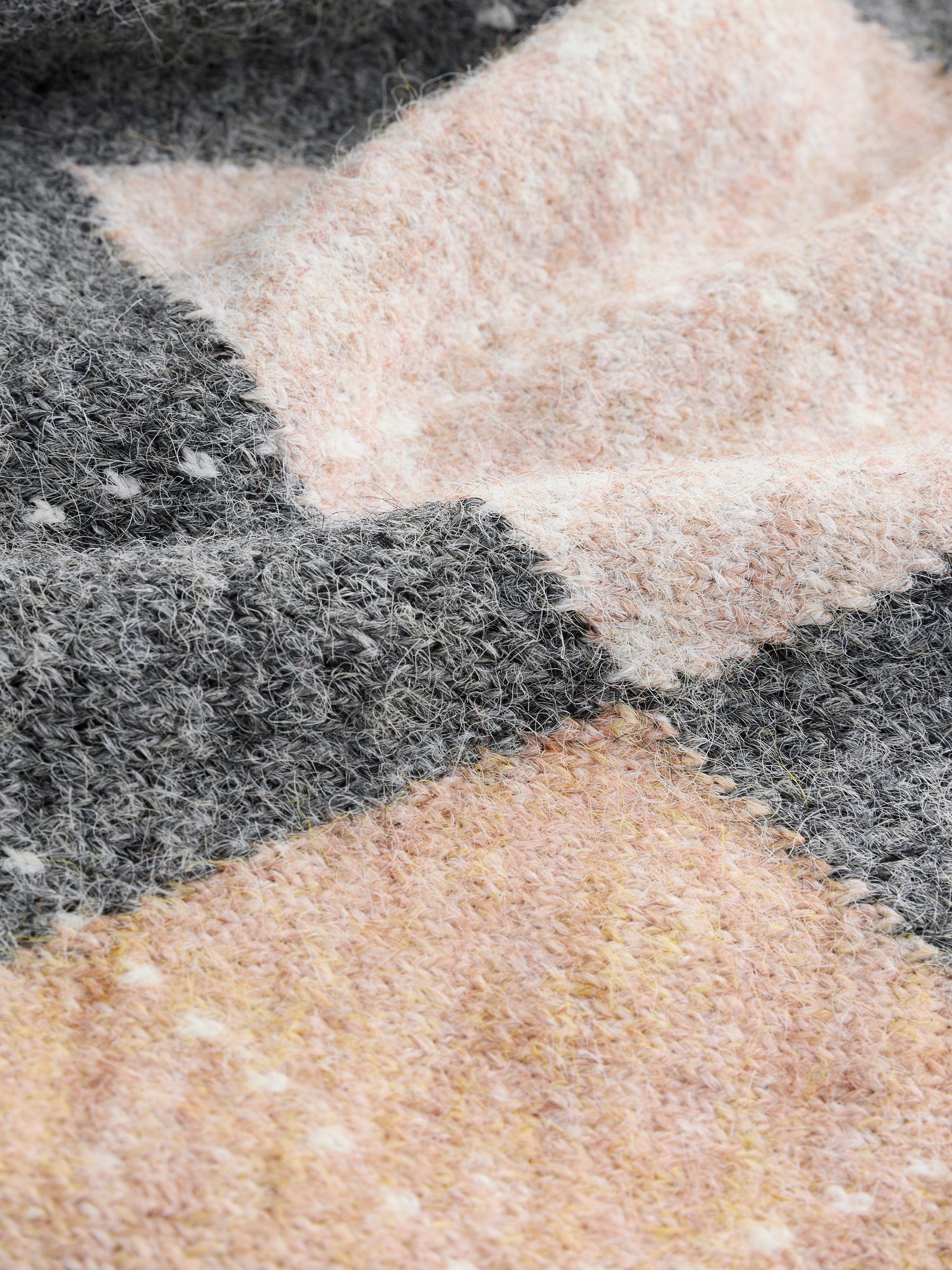 Grey Fuzzy Argyle Crop Jumper - Image 7 of 7