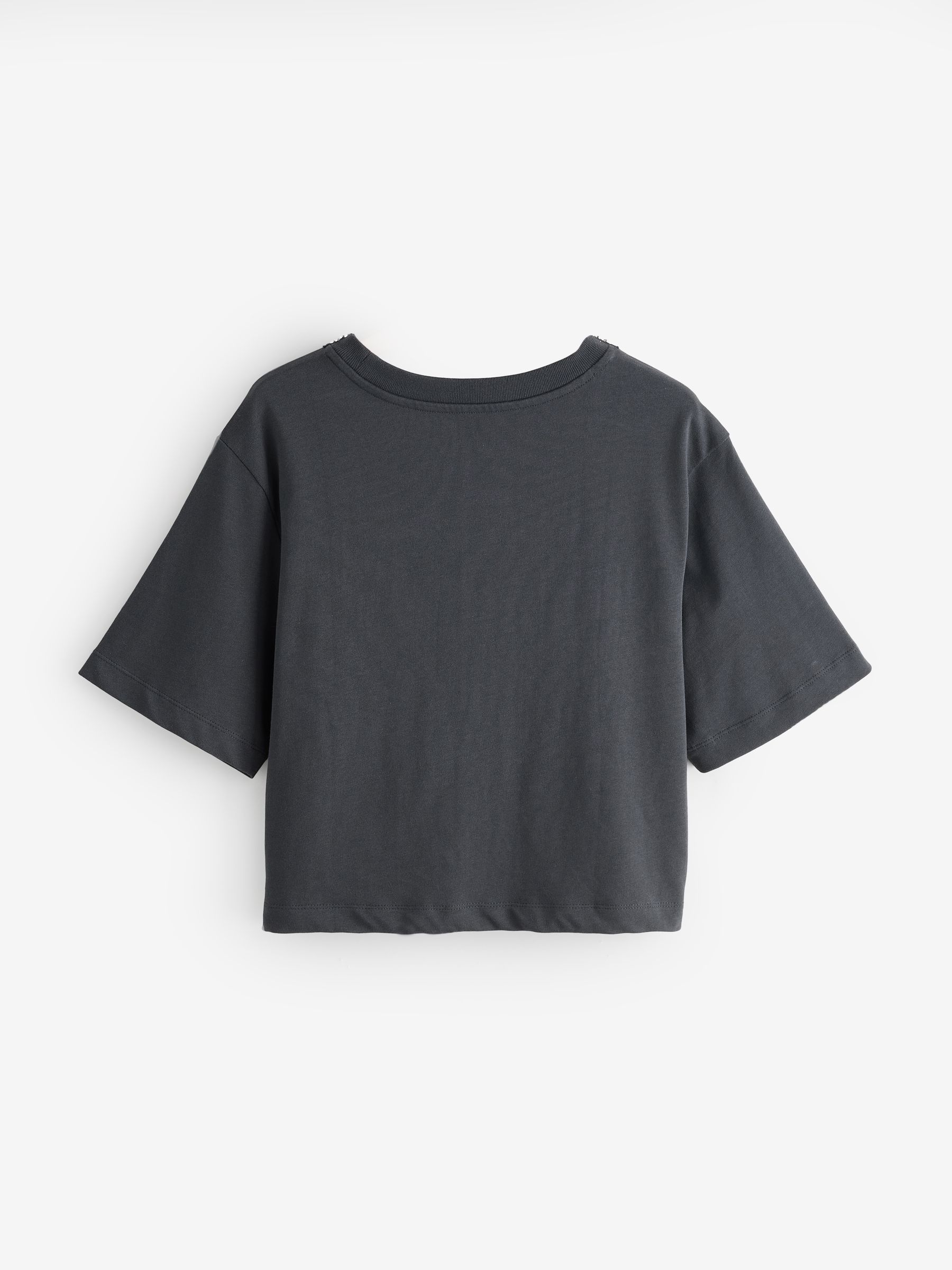 Black Heavyweight Jewel-Neck Crop T-Shirt - Image 5 of 7