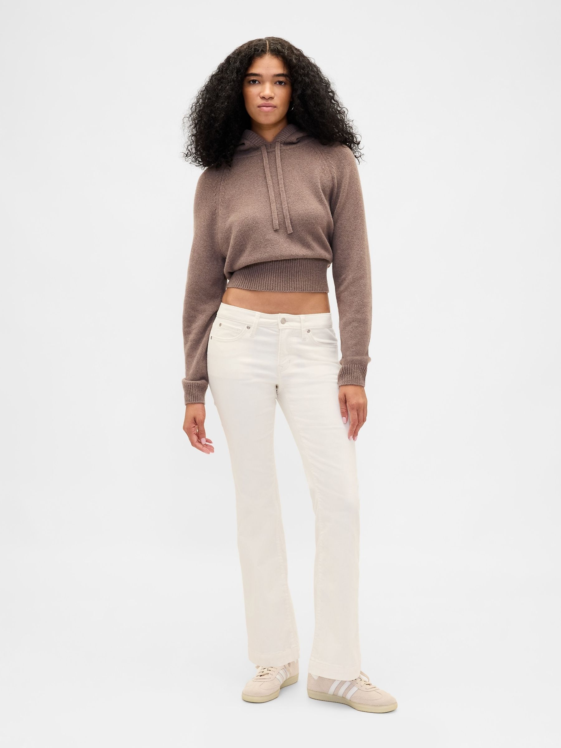 White Low Rise Corduroy Long and Lean Trousers - Image 5 of 6