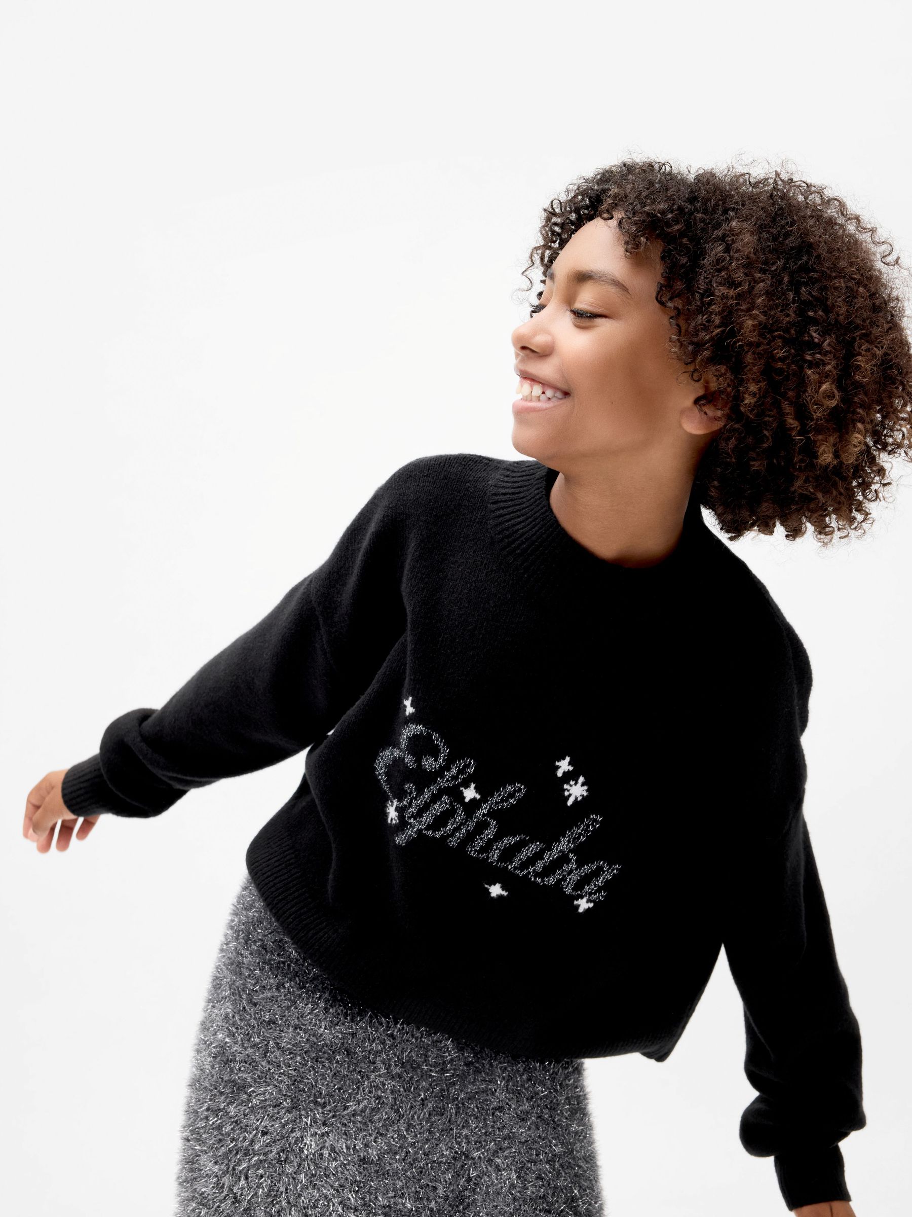Black Elphaba Wicked CashSoft Relaxed Jumper (4-13yrs) - Image 1 of 7 Black Elphaba Wicked CashSoft Relaxed Jumper (4-13yrs) - Image 1 of 7