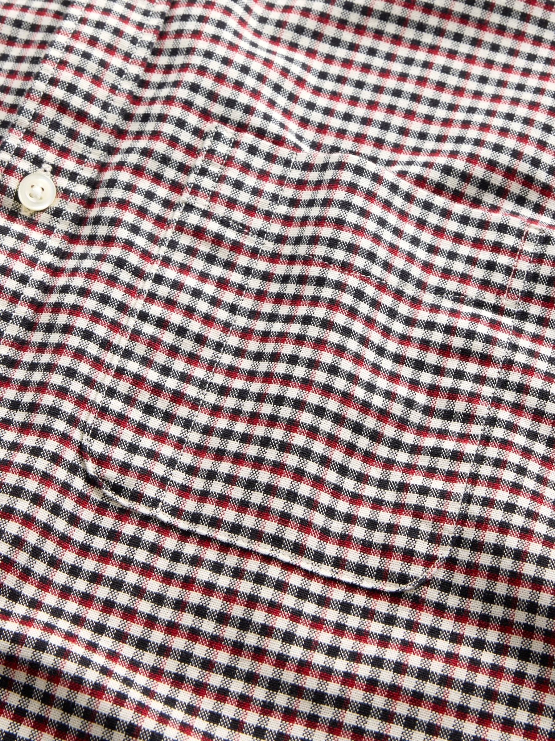 Burgundy Red Check Oxford Shirt - Image 4 of 4