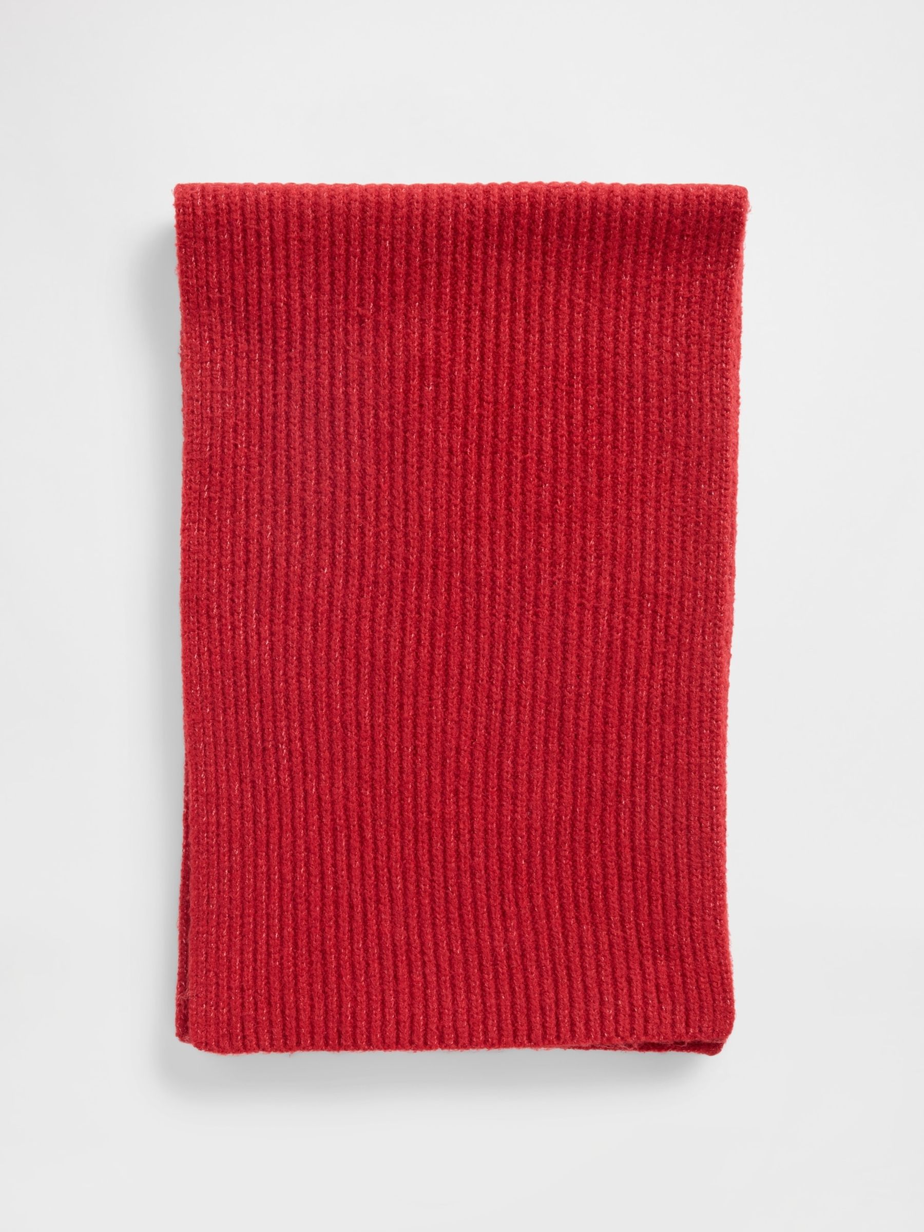 Red CashSoft Recycled Ribbed Scarf - Image 1 of 1