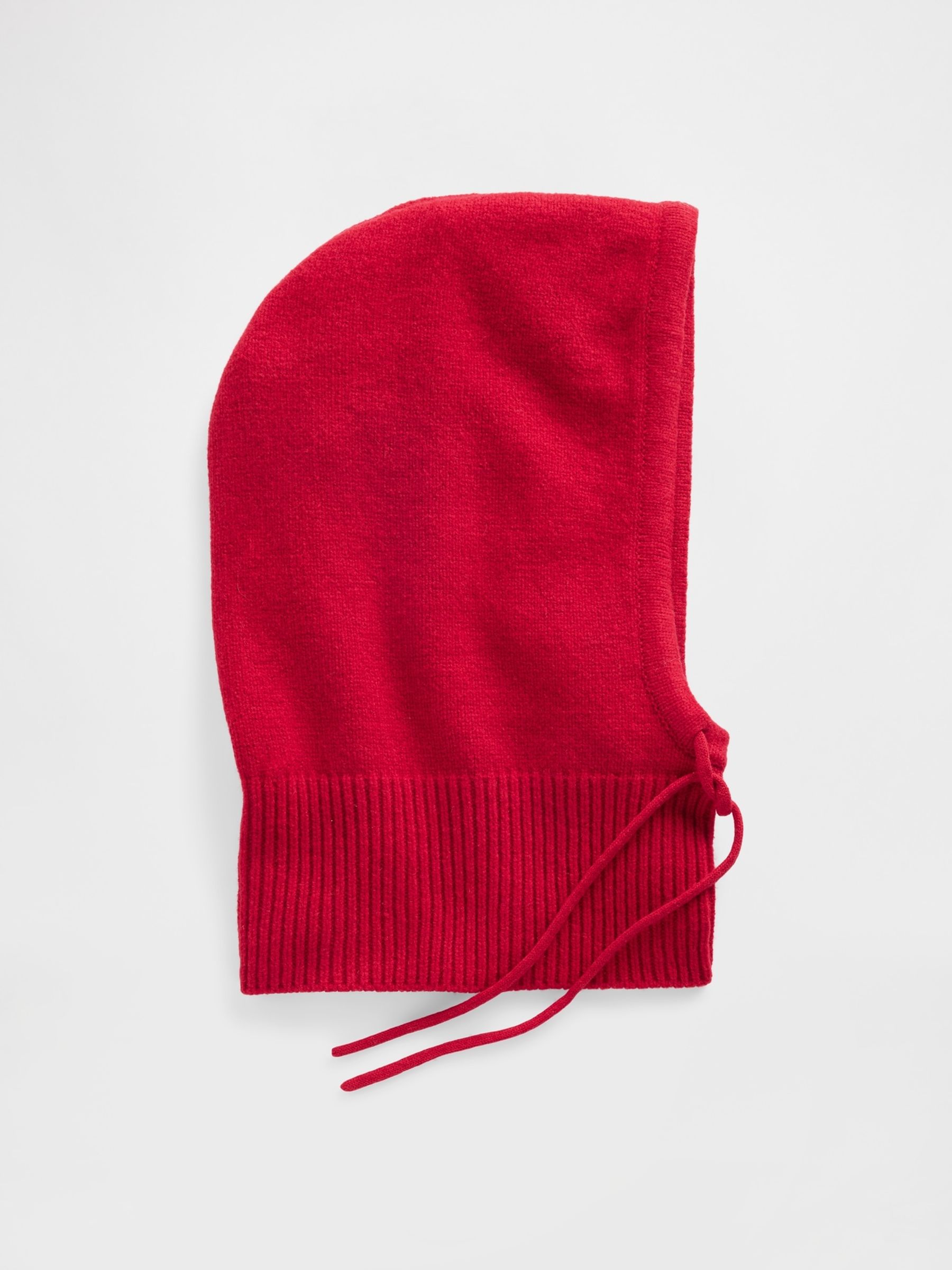 Red CashSoft Drawcord Knitted Snood Hat - Image 6 of 6