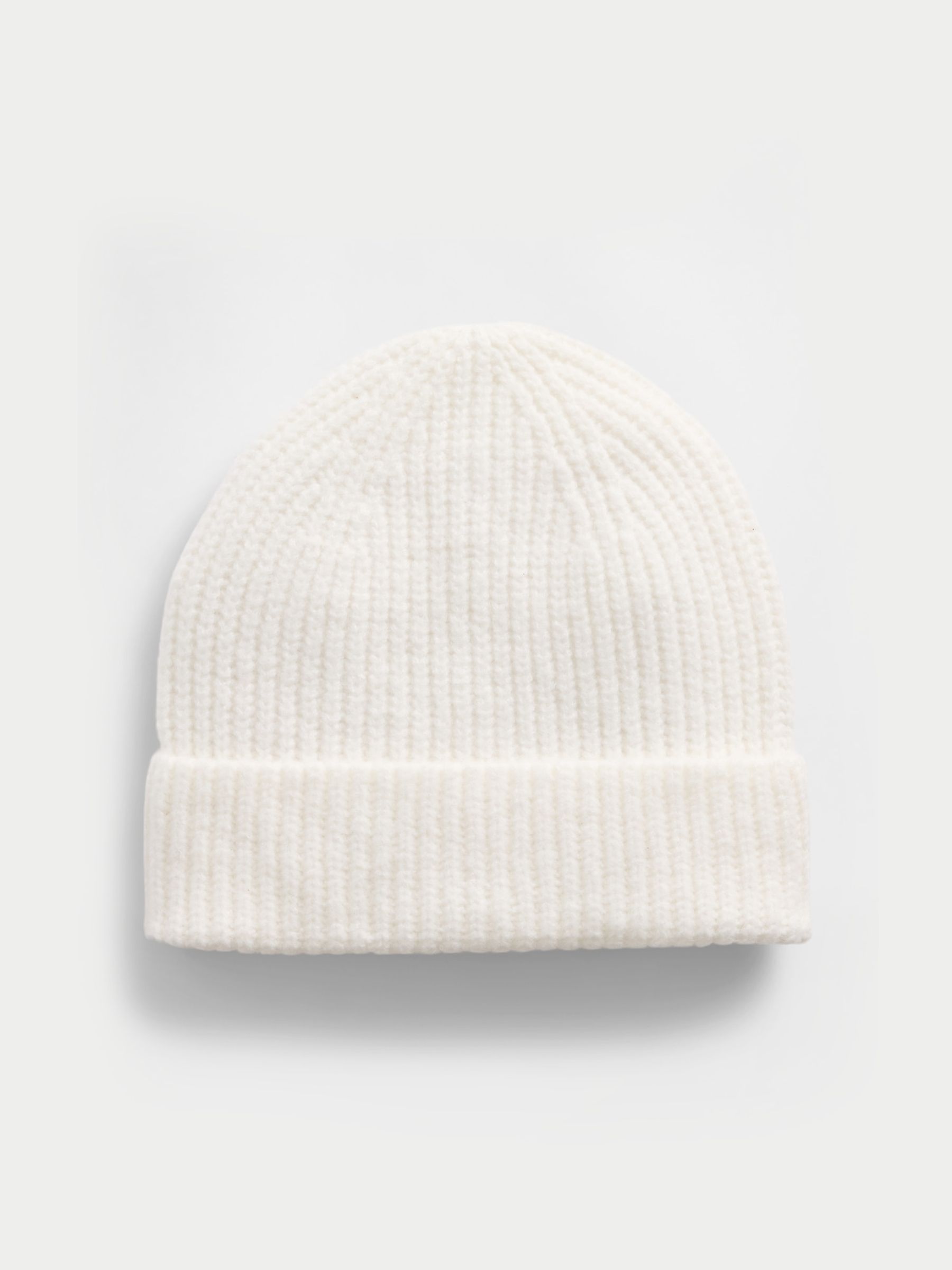White CashSoft Ribbed Beanie - Image 1 of 1