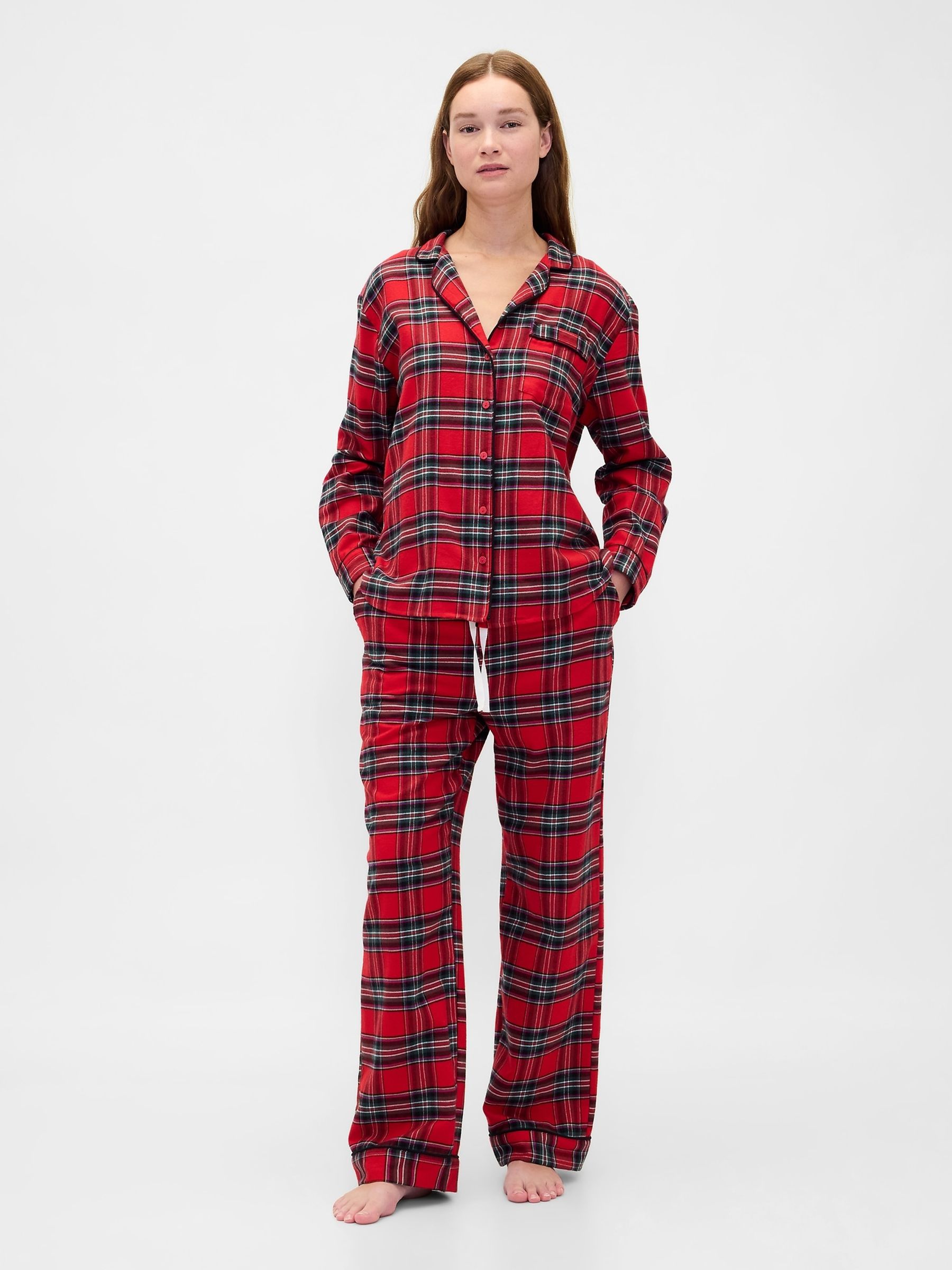 Red Check Adult Softest Flannel Pyjamas Set - Image 1 of 4 Red Check Adult Softest Flannel Pyjamas Set - Image 1 of 4