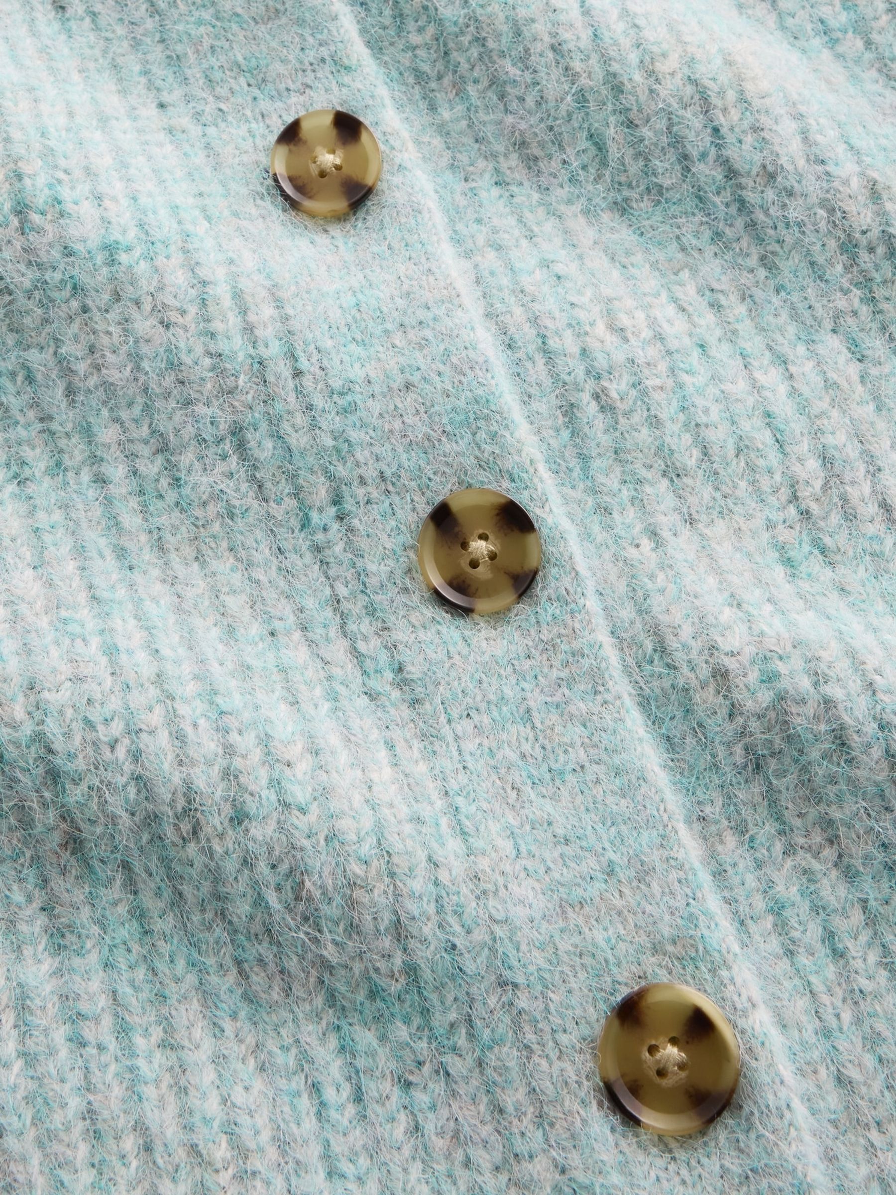 Blue Fuzzy Shaker Stitch Cardigan - Image 4 of 4 Blue Fuzzy Shaker Stitch Cardigan - Image 4 of 4