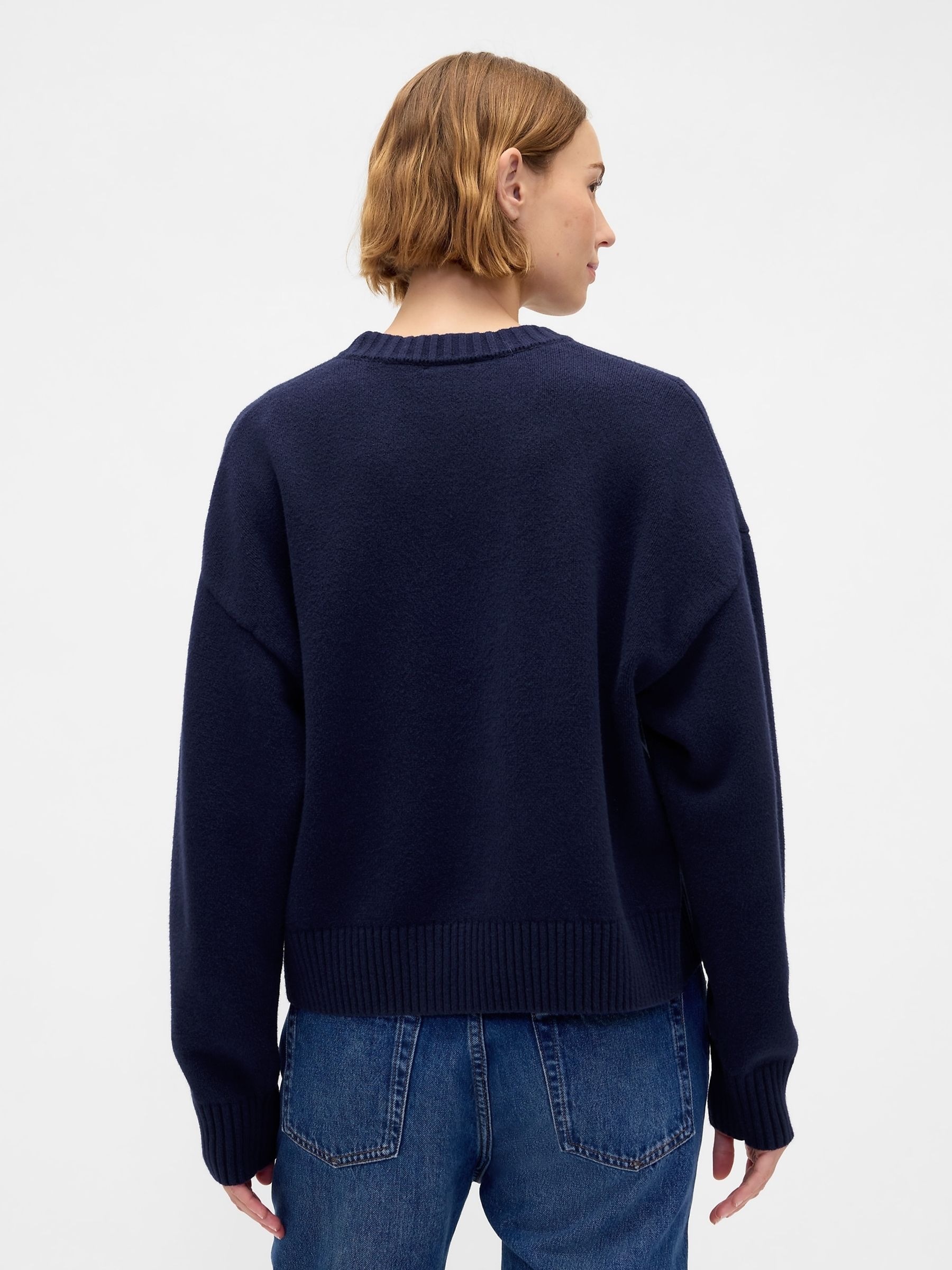 Navy Blue CashSoft Brannan Bear Logo Jumper - Image 2 of 4