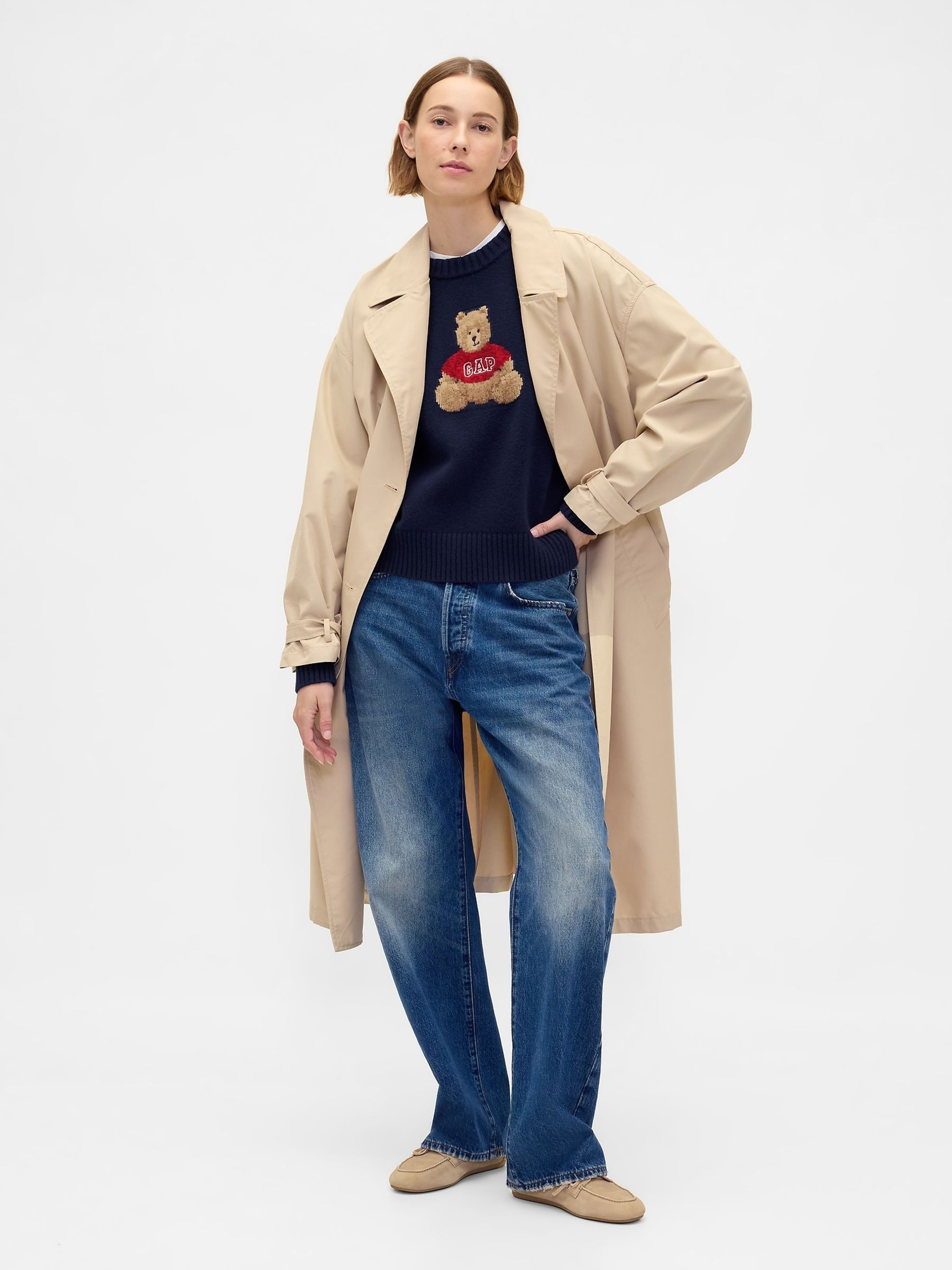 Navy Blue CashSoft Brannan Bear Logo Jumper - Image 3 of 4