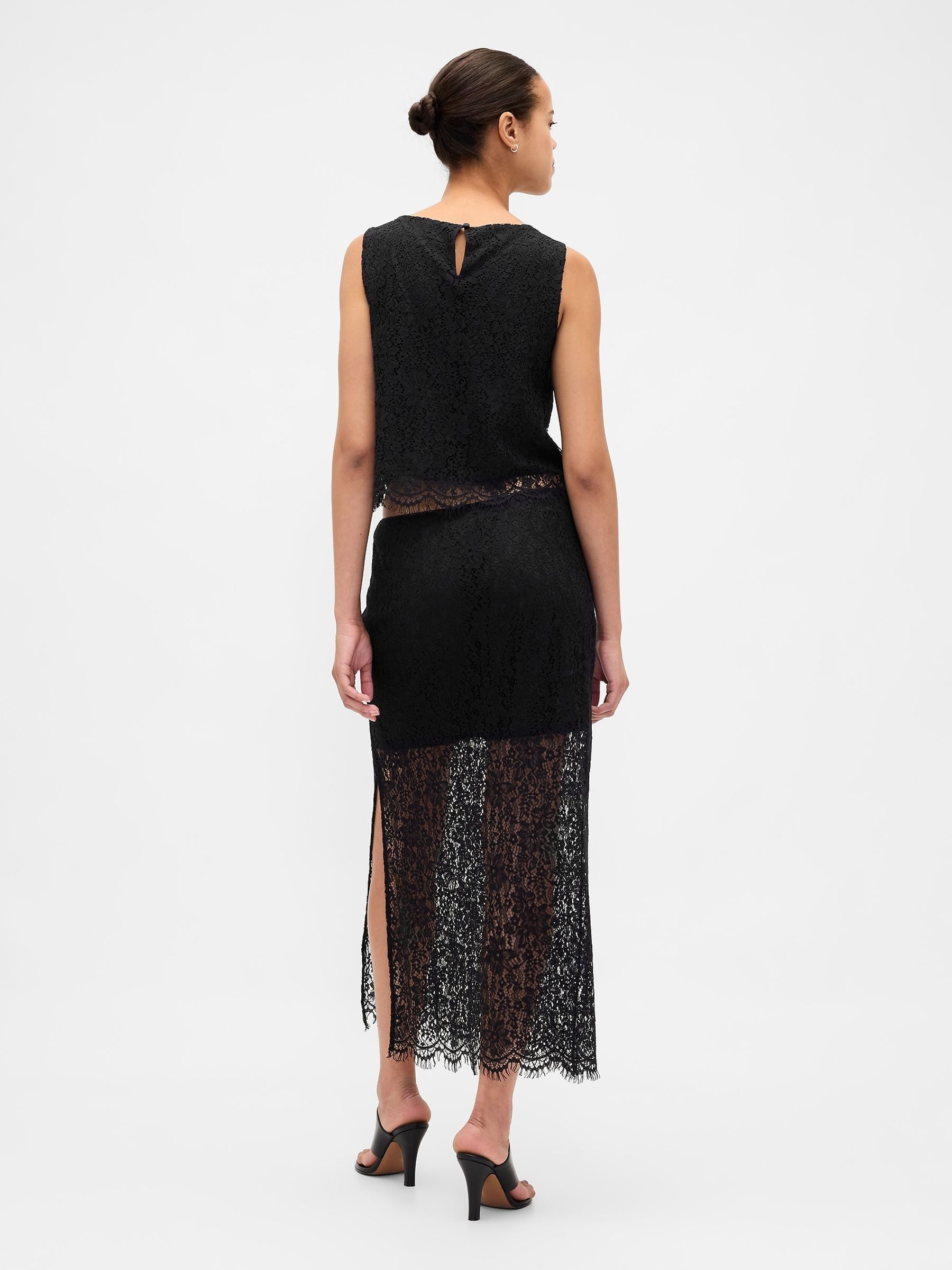 Black Lace Maxi Skirt - Image 2 of 4 Black Lace Maxi Skirt - Image 2 of 4