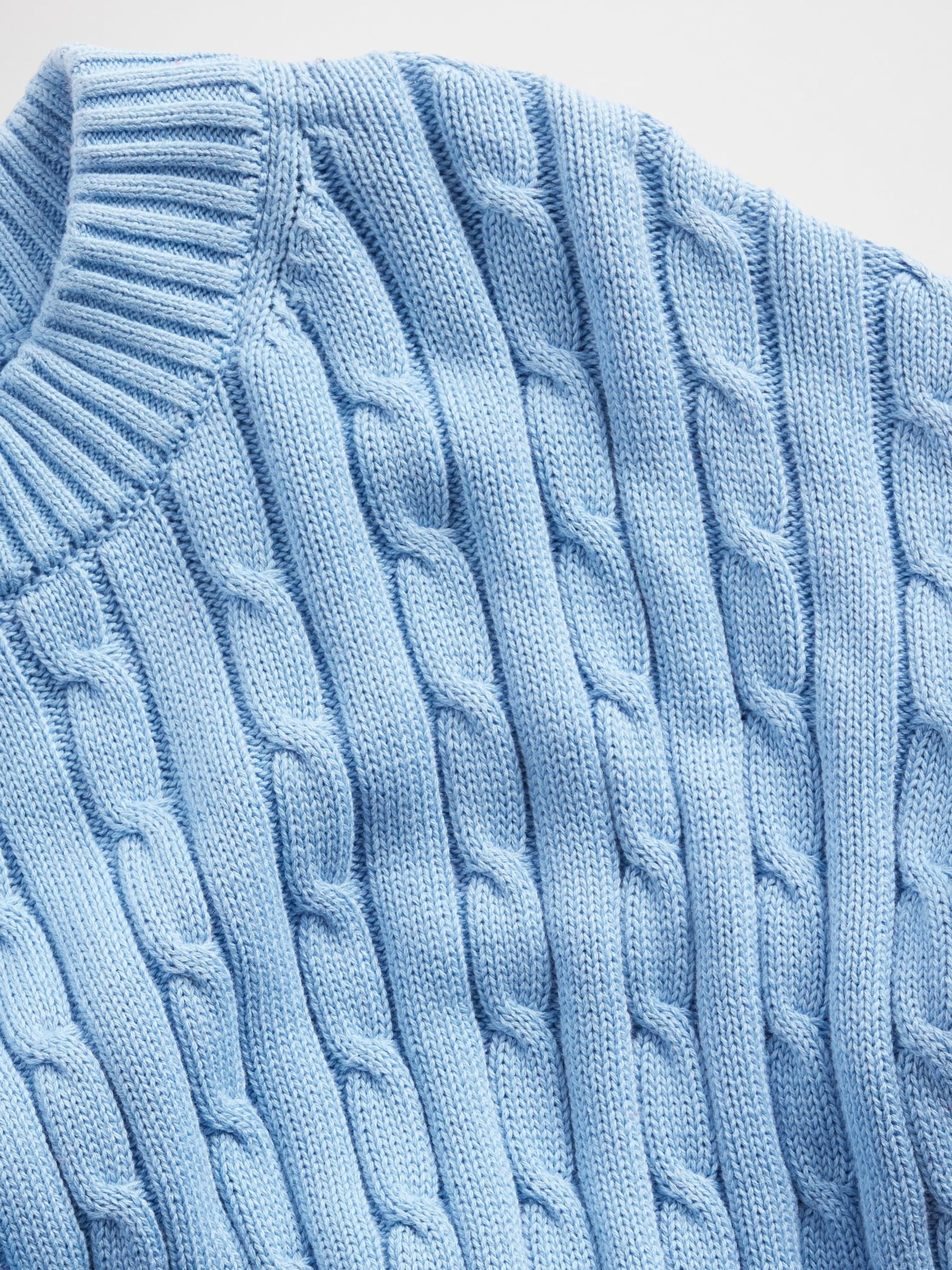 Blue Cable-Knit Crew Neck Jumper - Image 5 of 5