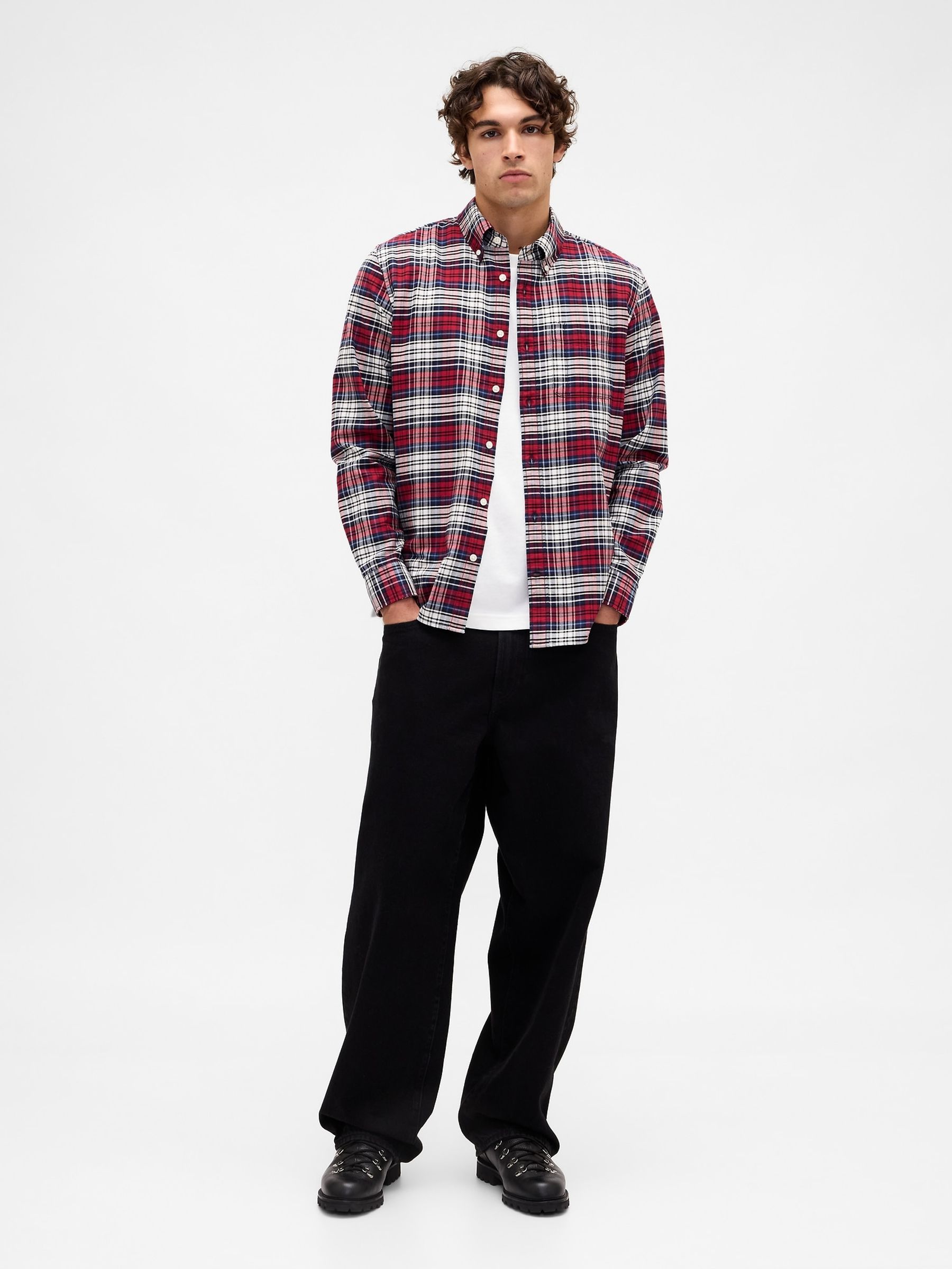 Red/Blue Check Oxford Shirt - Image 3 of 4