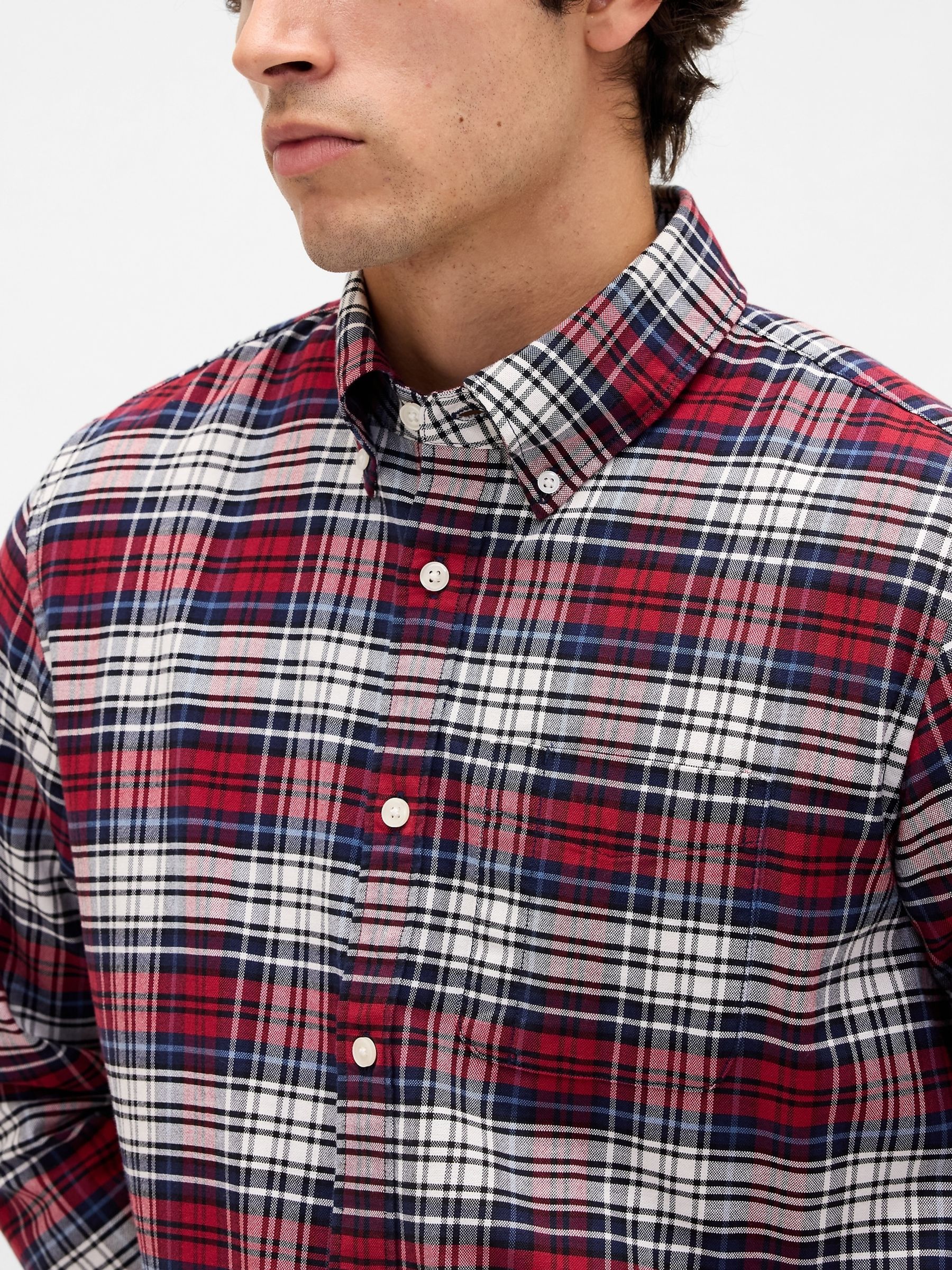 Red/Blue Check Oxford Shirt - Image 4 of 4 Red/Blue Check Oxford Shirt - Image 4 of 4