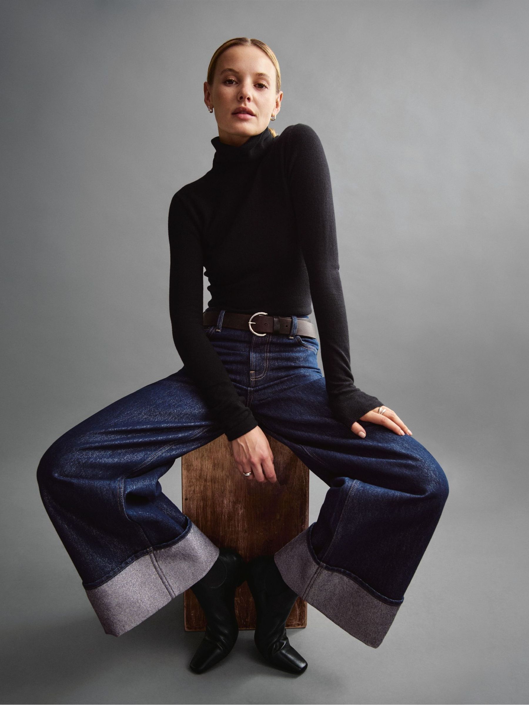 Black CashSoft Stretch Turtle Neck Jumper | Gap