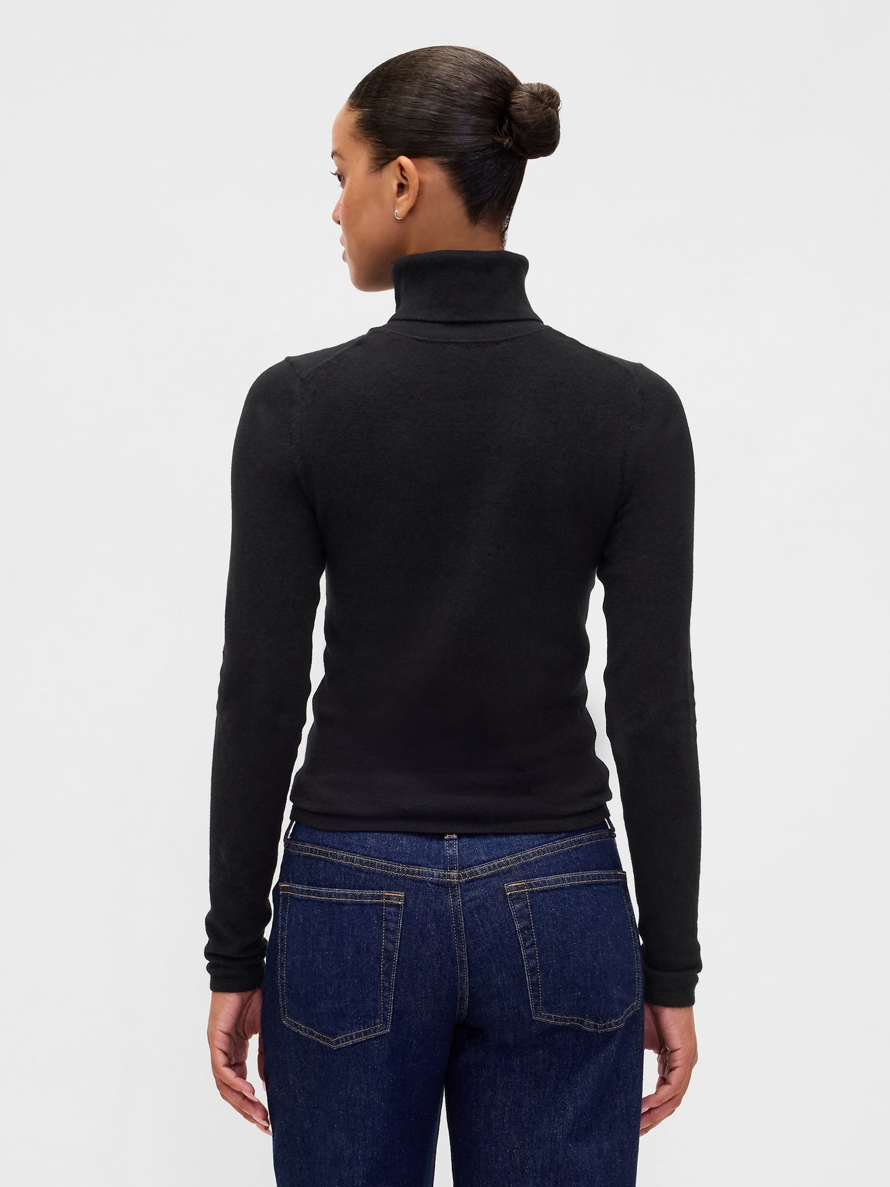 Black CashSoft Stretch Turtle Neck Jumper - Image 2 of 5