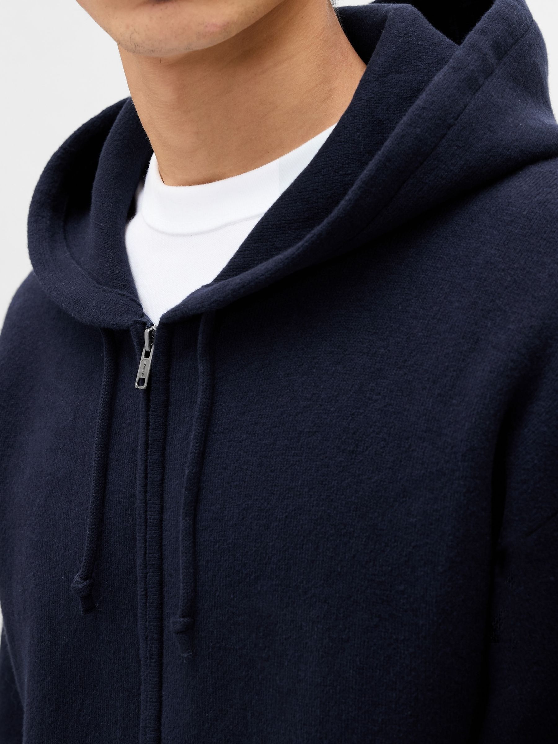 Navy Blue Heavyweight CashSoft Zip Jumper Hoodie - Image 6 of 6