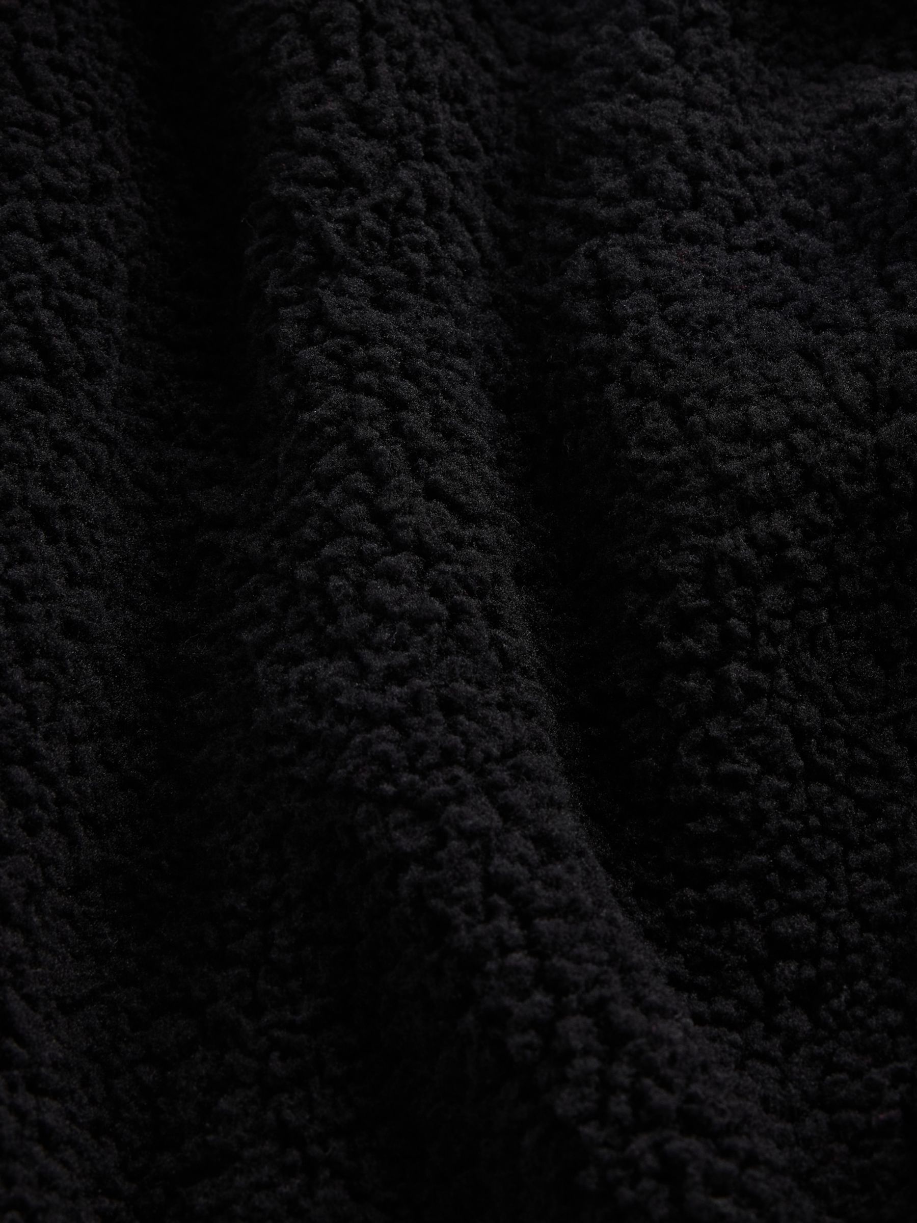 Black Sherpa Relaxed Zip Hoodie (4-13yrs) - Image 2 of 2 Black Sherpa Relaxed Zip Hoodie (4-13yrs) - Image 2 of 2