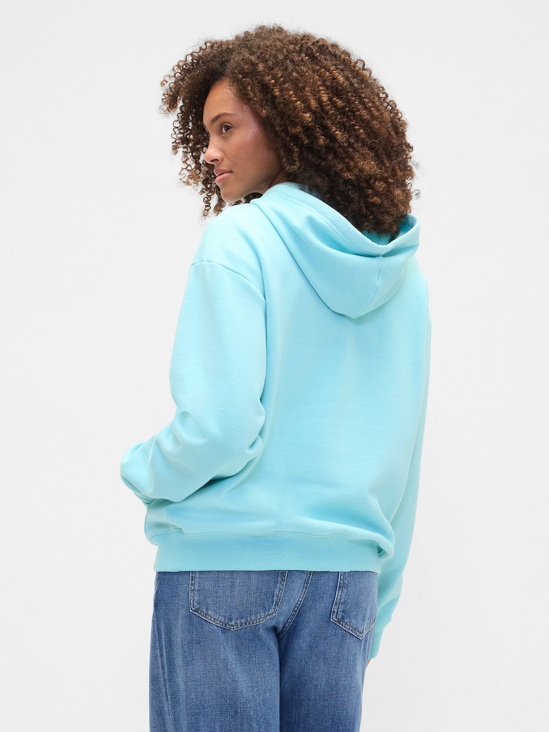 Neon Blue Relaxed Logo Hoodie - Image 2 of 4