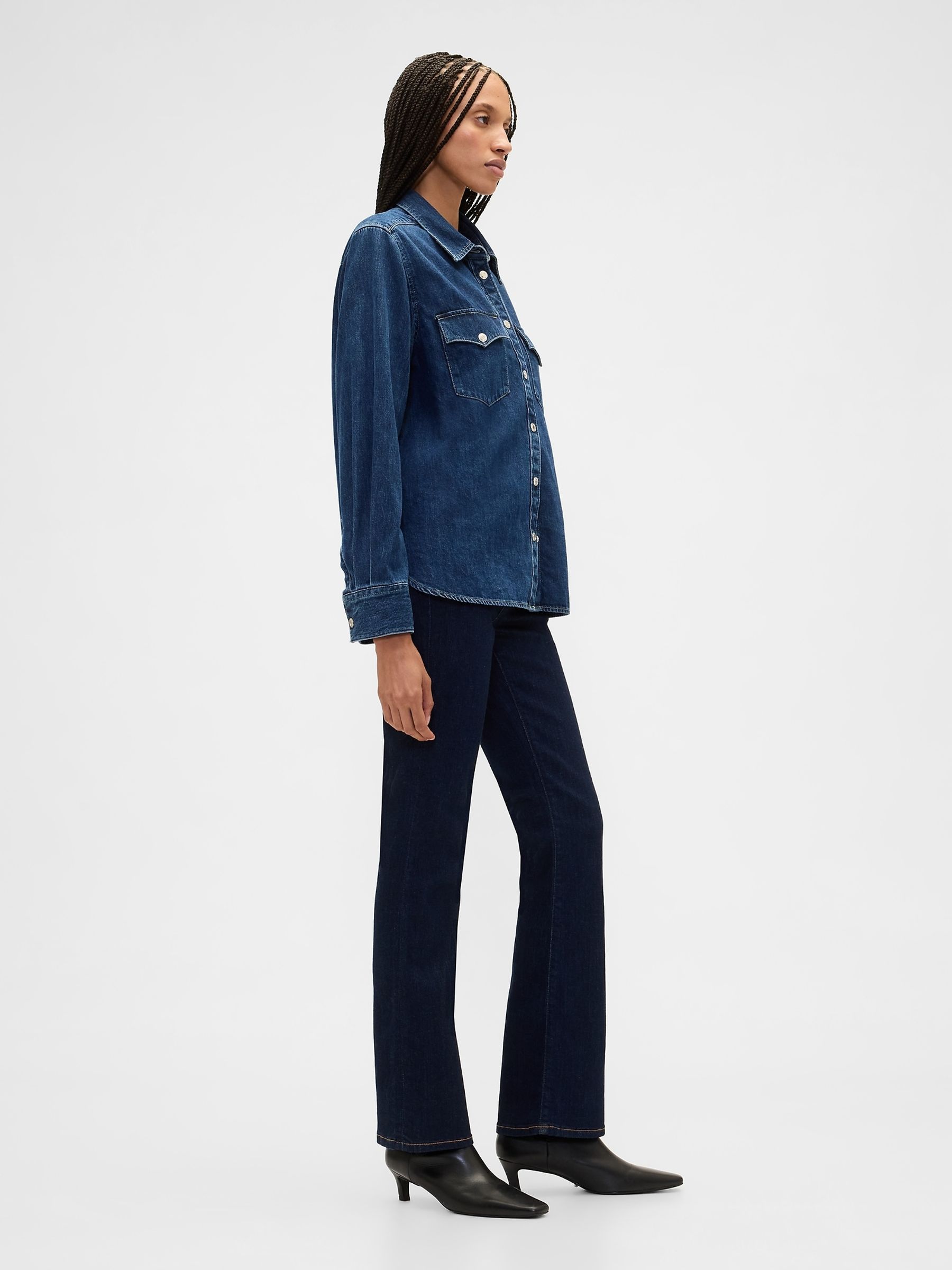 Blue Mid Waisted Universal Bootcut Jeans - Image 6 of 6 Blue Mid Waisted Universal Bootcut Jeans - Image 6 of 6