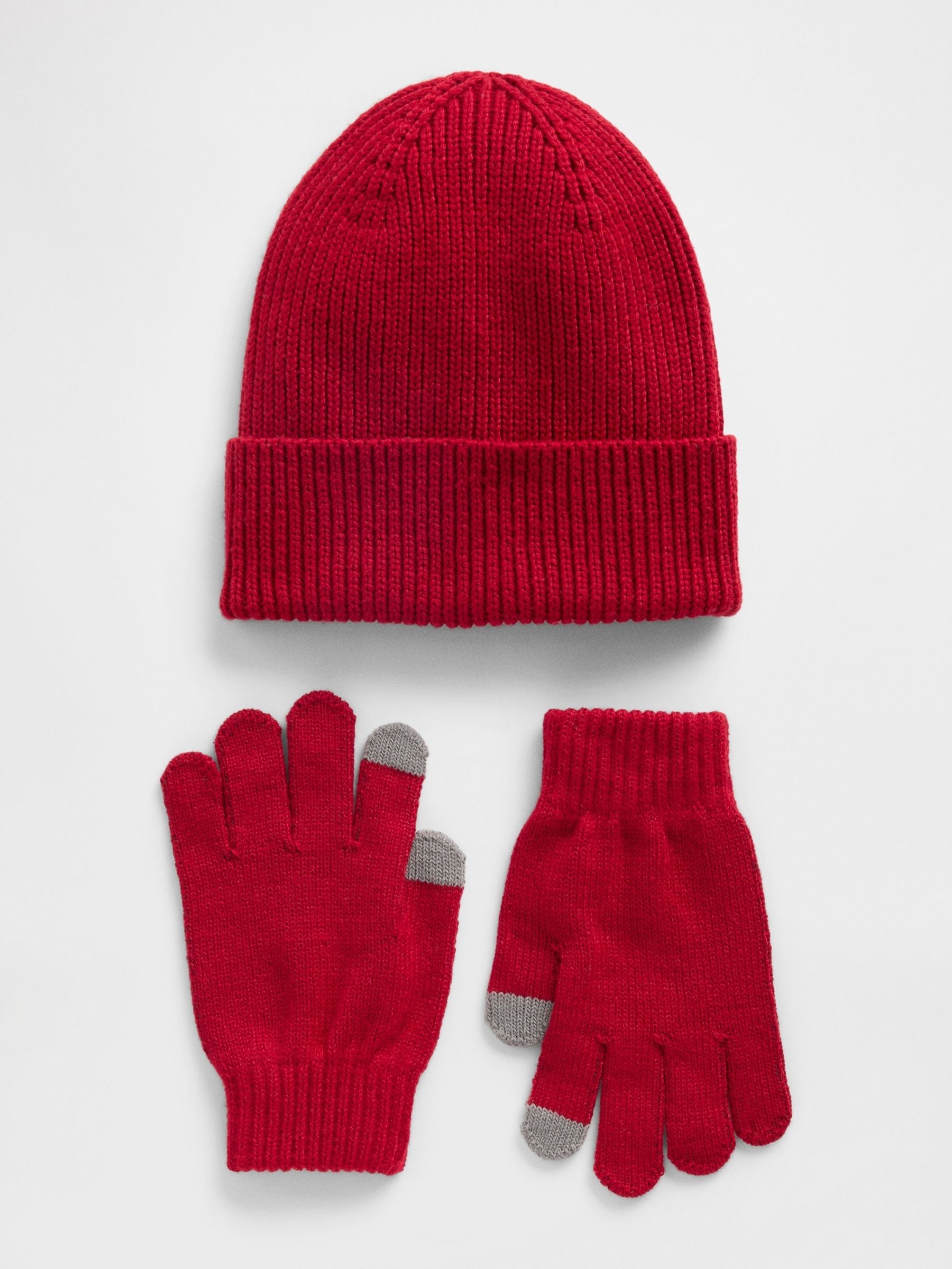 Red Beanie and Gloves Set - Image 1 of 1