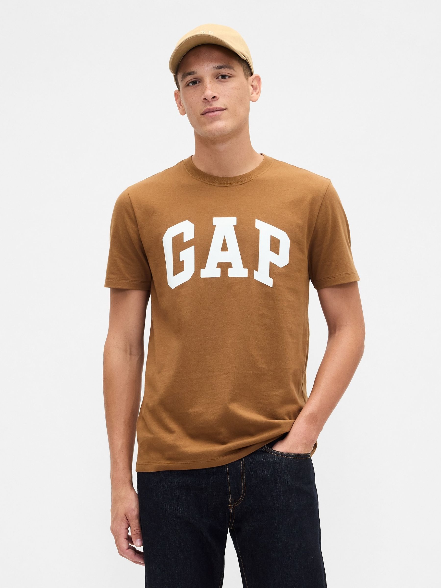 Brown Tan Everyday Soft Logo Crew Neck T-Shirt - Image 1 of 4