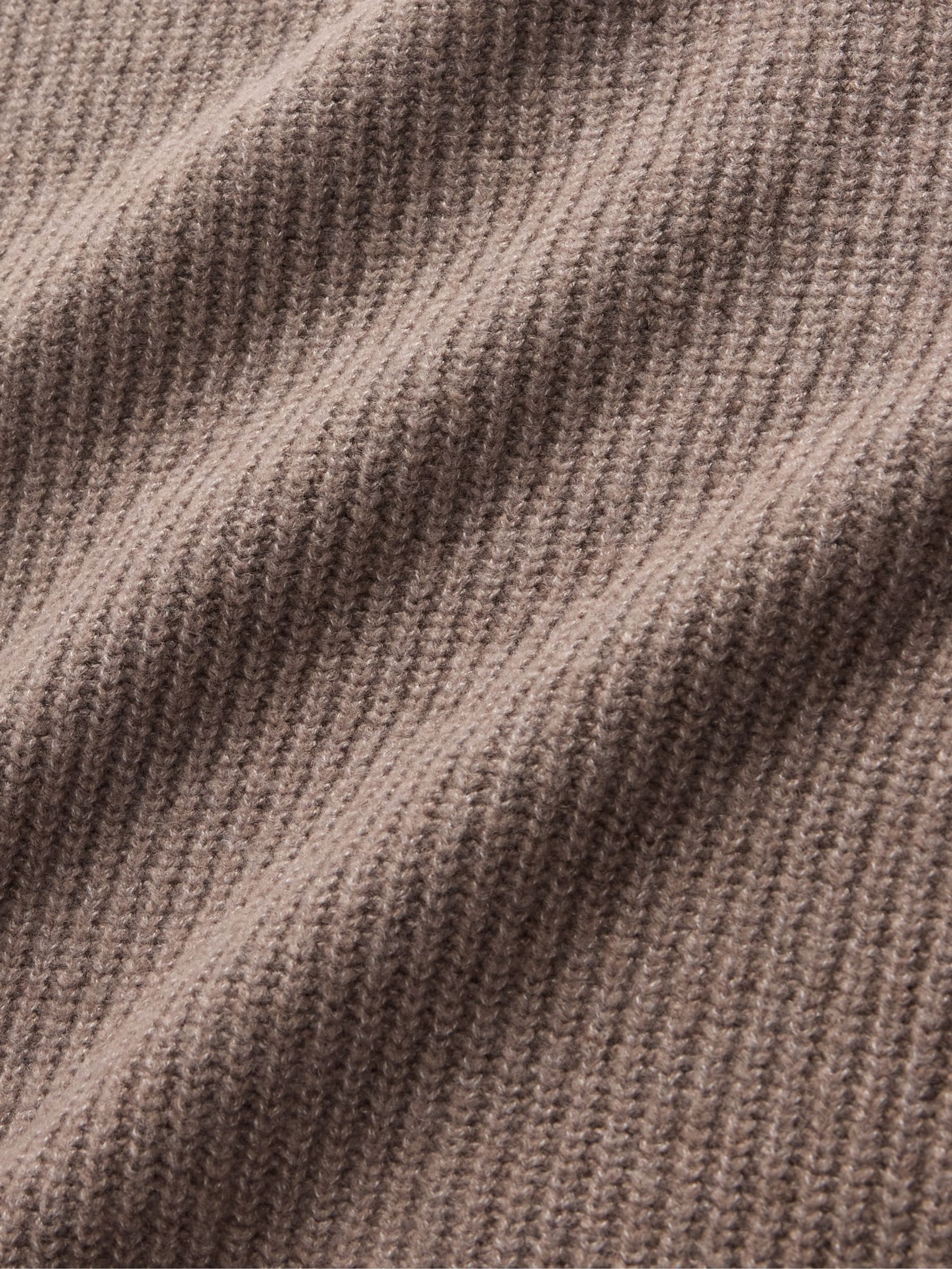 Brown CashSoft Shaker-Stitch Turtle Neck Jumper - Image 5 of 5 Brown CashSoft Shaker-Stitch Turtle Neck Jumper - Image 5 of 5