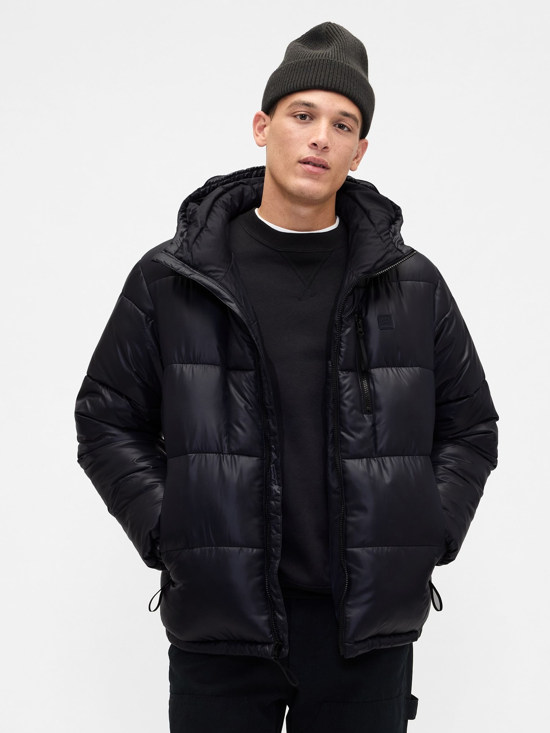 Black Heavyweight Puffer Jacket - Image 1 of 4