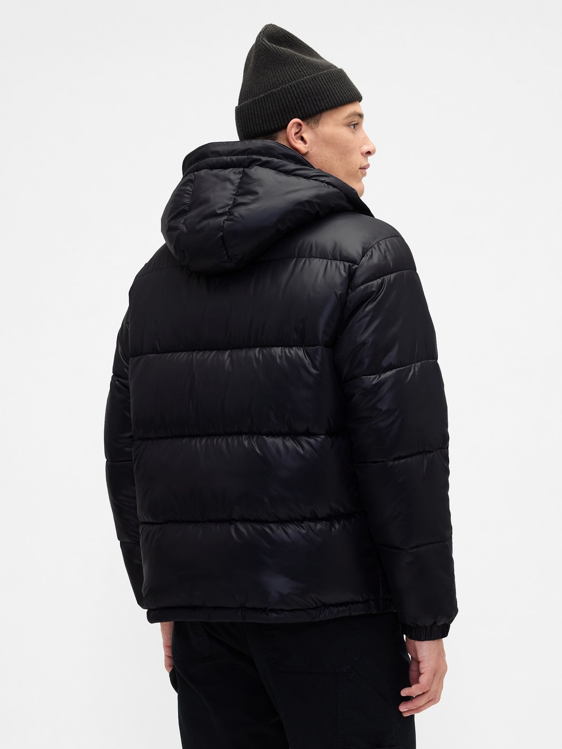 Black Heavyweight Puffer Jacket - Image 2 of 4
