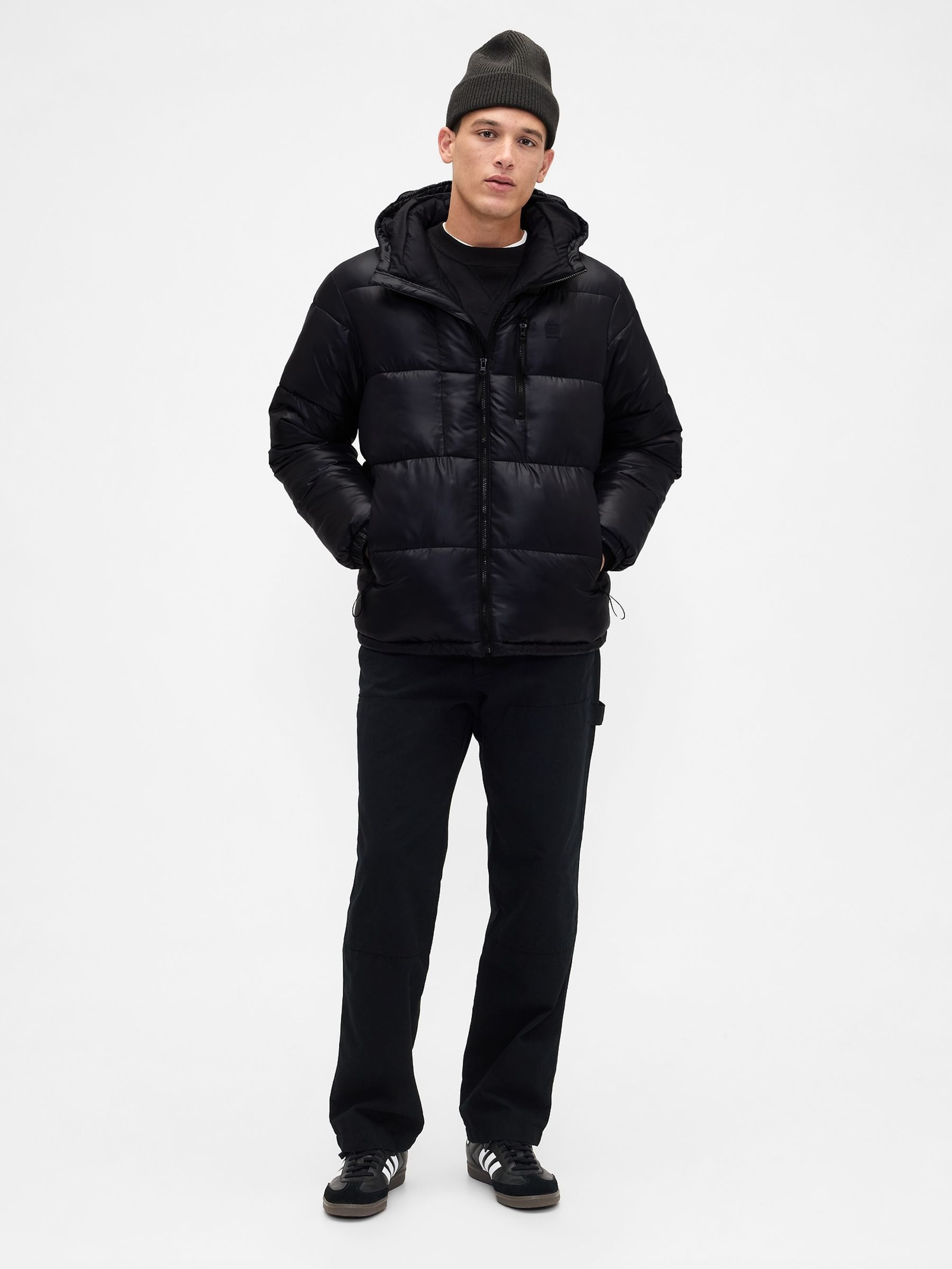 Black Heavyweight Puffer Jacket - Image 3 of 4