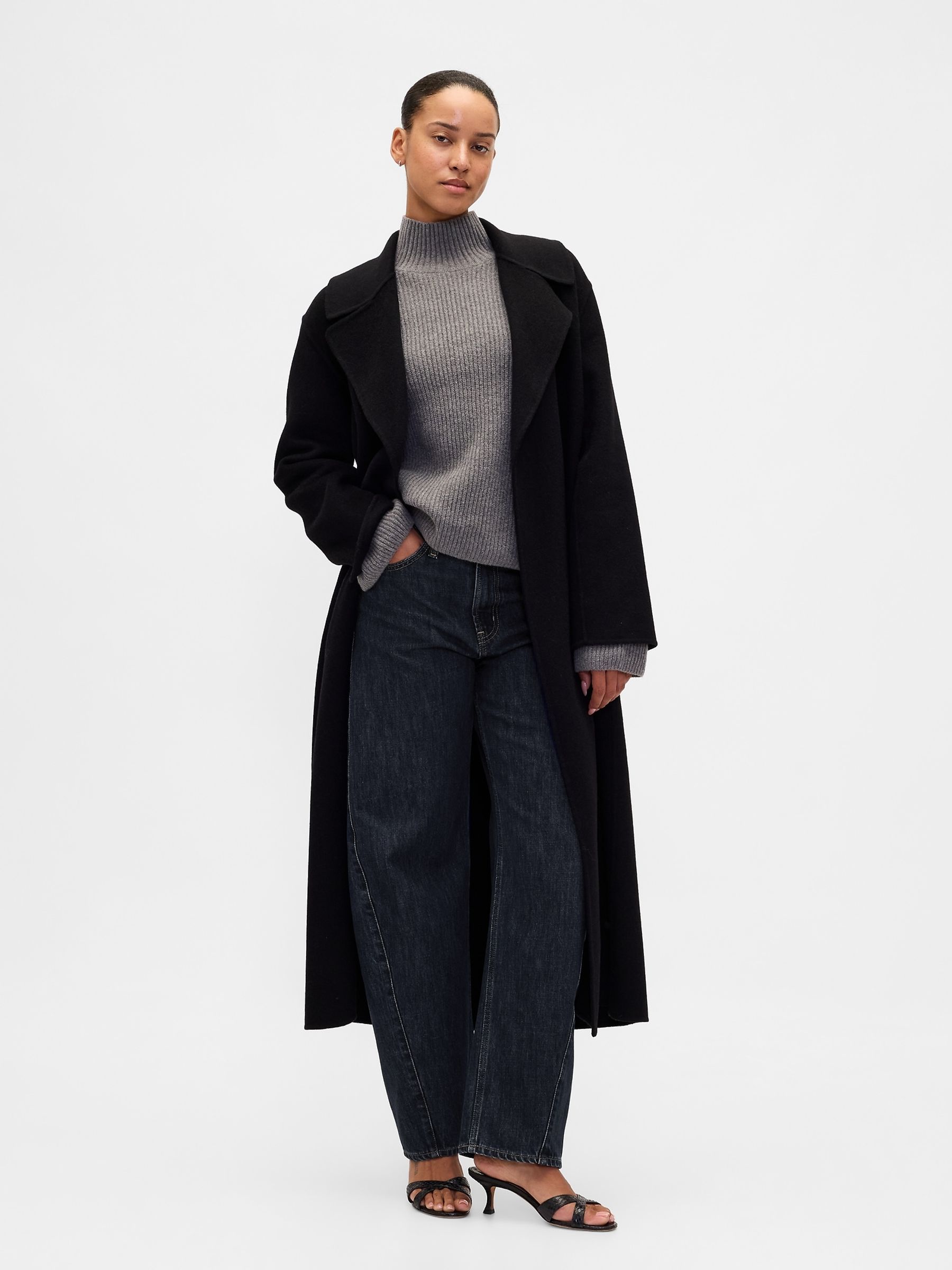 Grey CashSoft Shaker-Stitch Turtle Neck Jumper - Image 4 of 5