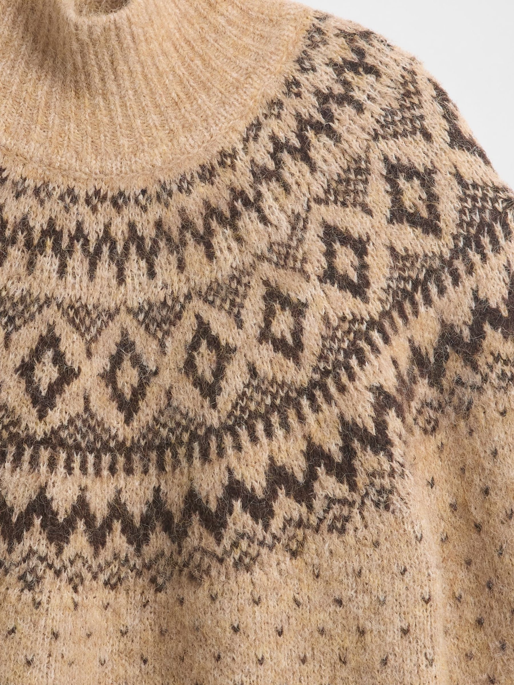 Brown Fuzzy Oversized Turtle Neck Jumper - Image 2 of 2 Brown Fuzzy Oversized Turtle Neck Jumper - Image 2 of 2