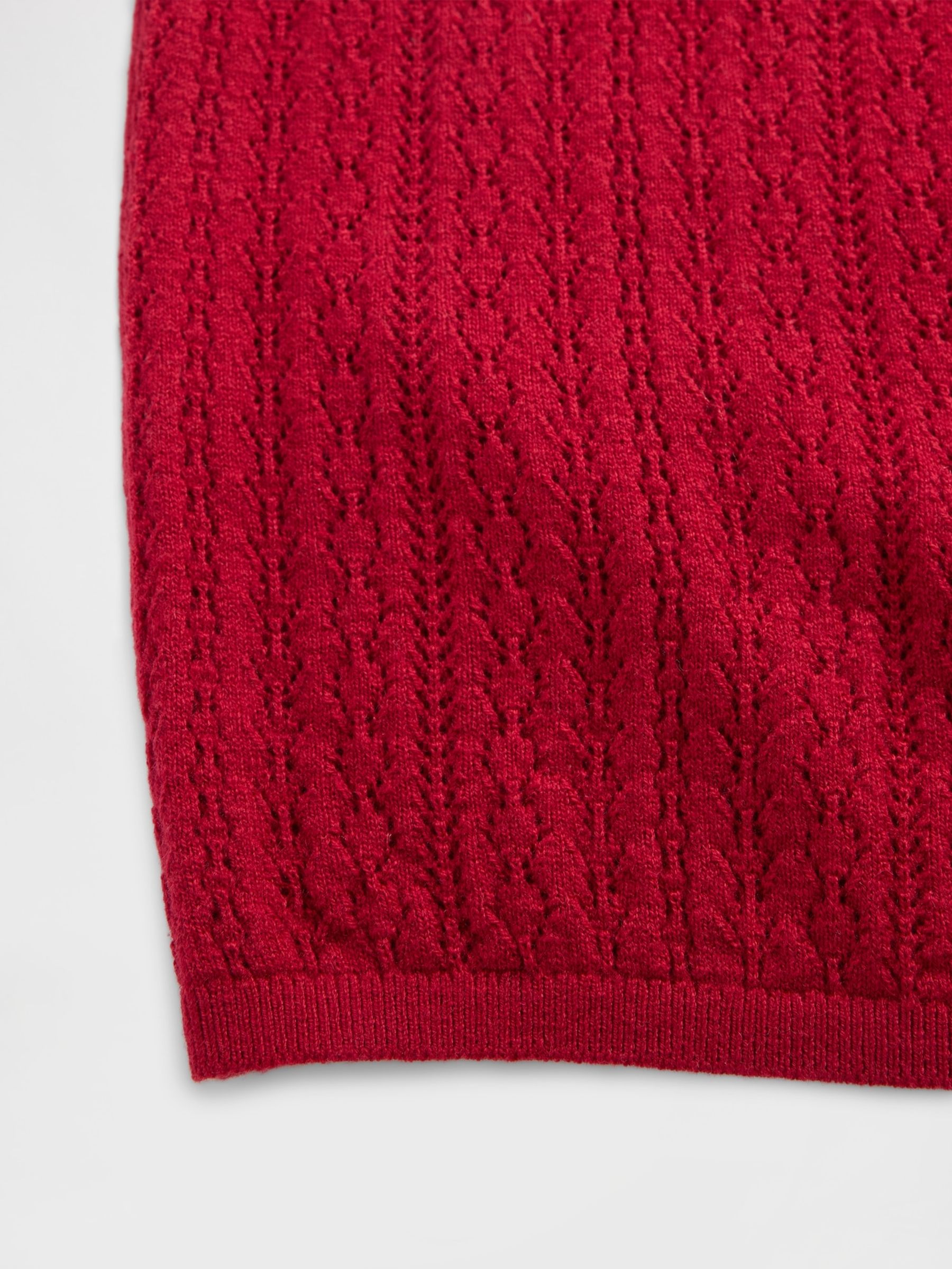 Red Pointelle Turtle Neck Jumper - Image 3 of 3