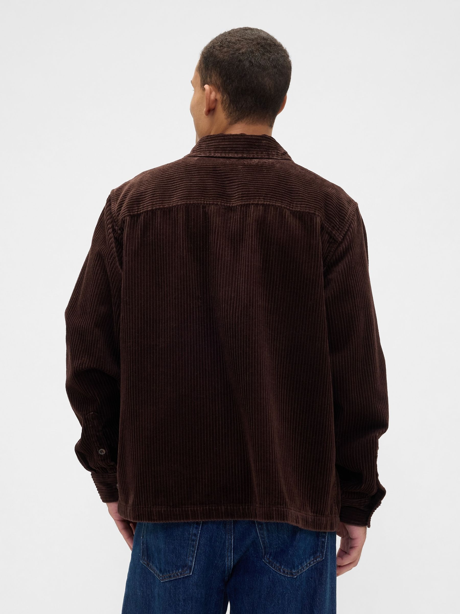 Brown Relaxed Corduroy Overshirt - Image 2 of 5 Brown Relaxed Corduroy Overshirt - Image 2 of 5