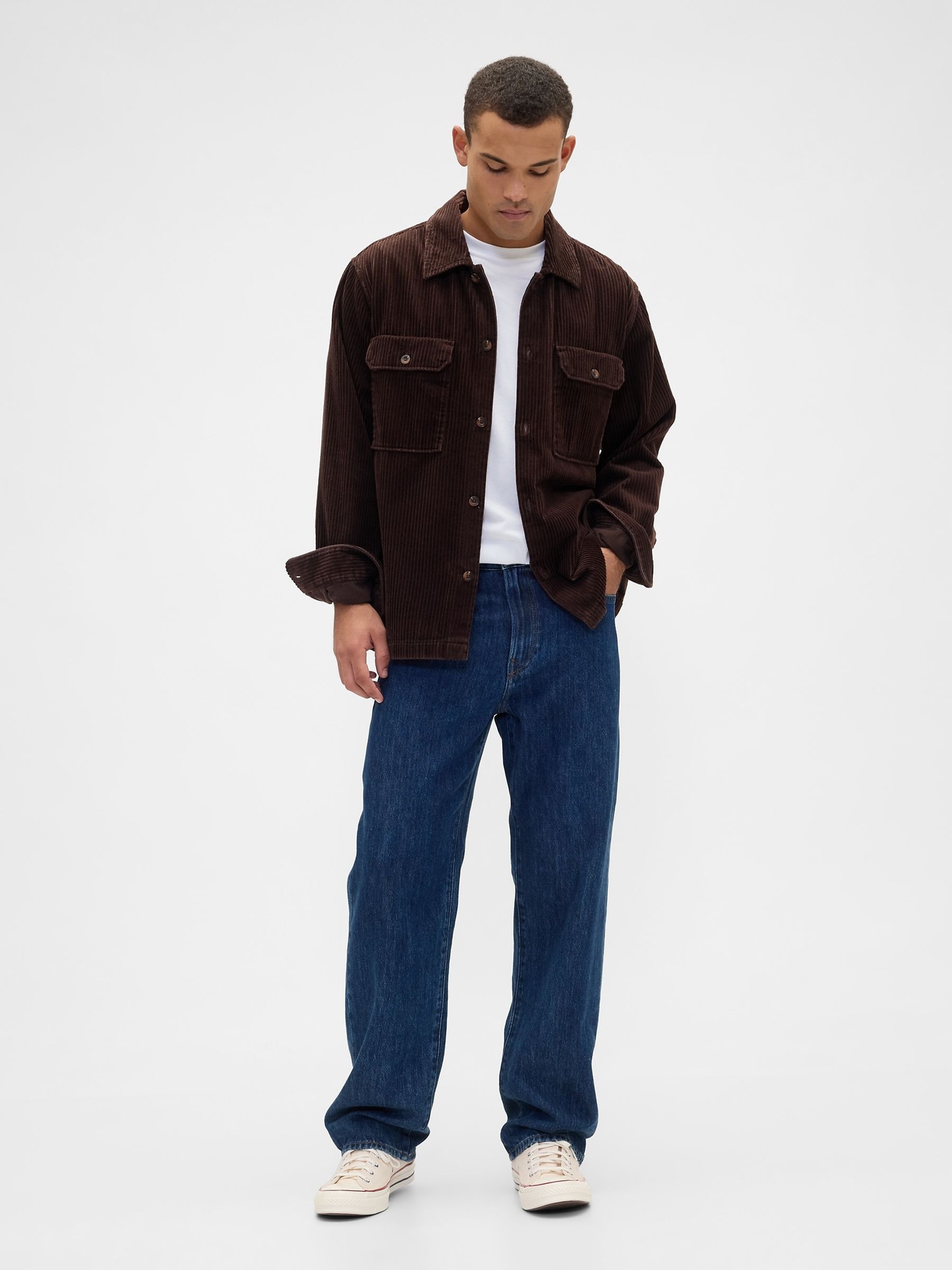 Brown Relaxed Corduroy Overshirt - Image 3 of 5