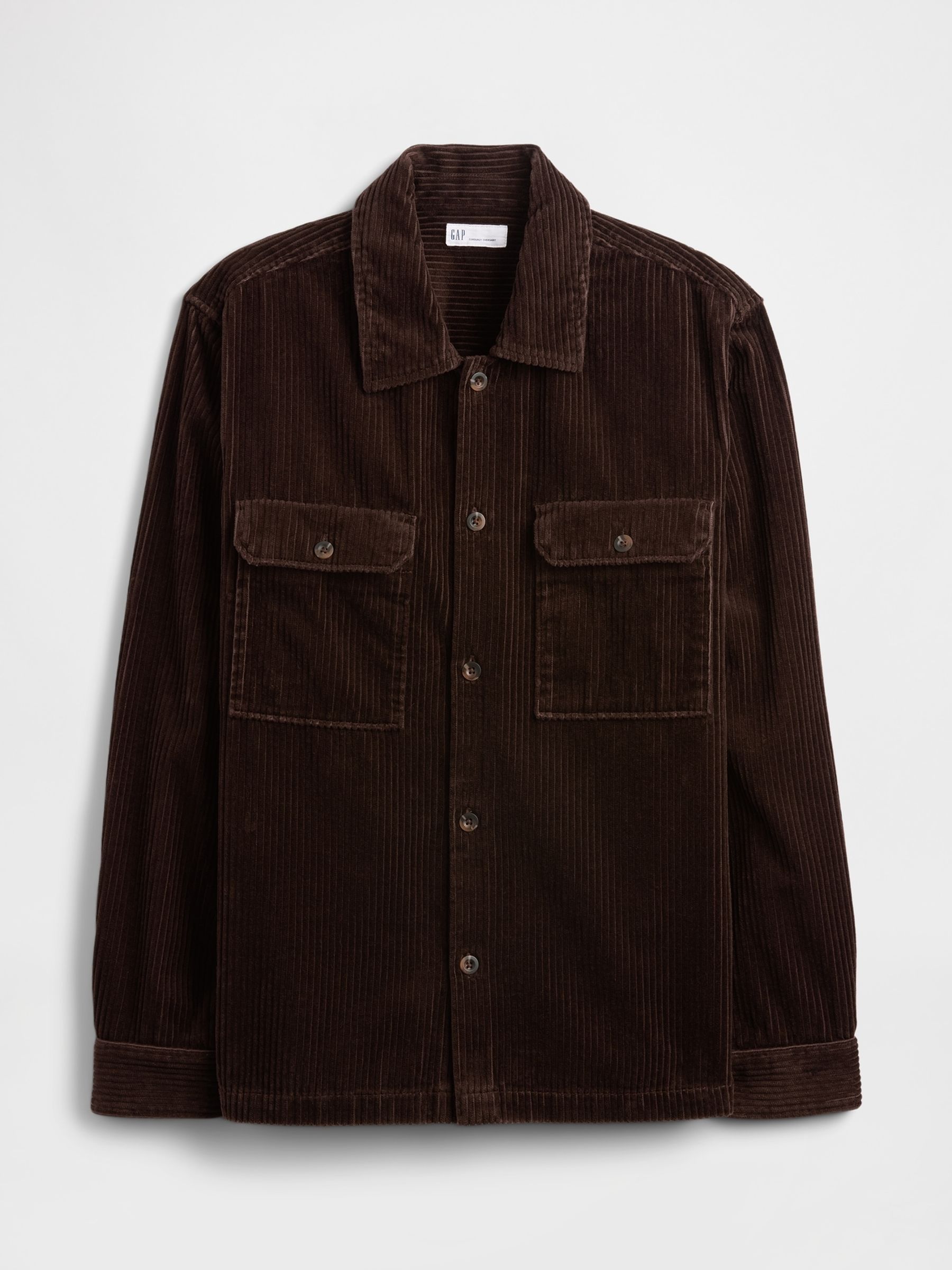 Brown Relaxed Corduroy Overshirt - Image 4 of 5