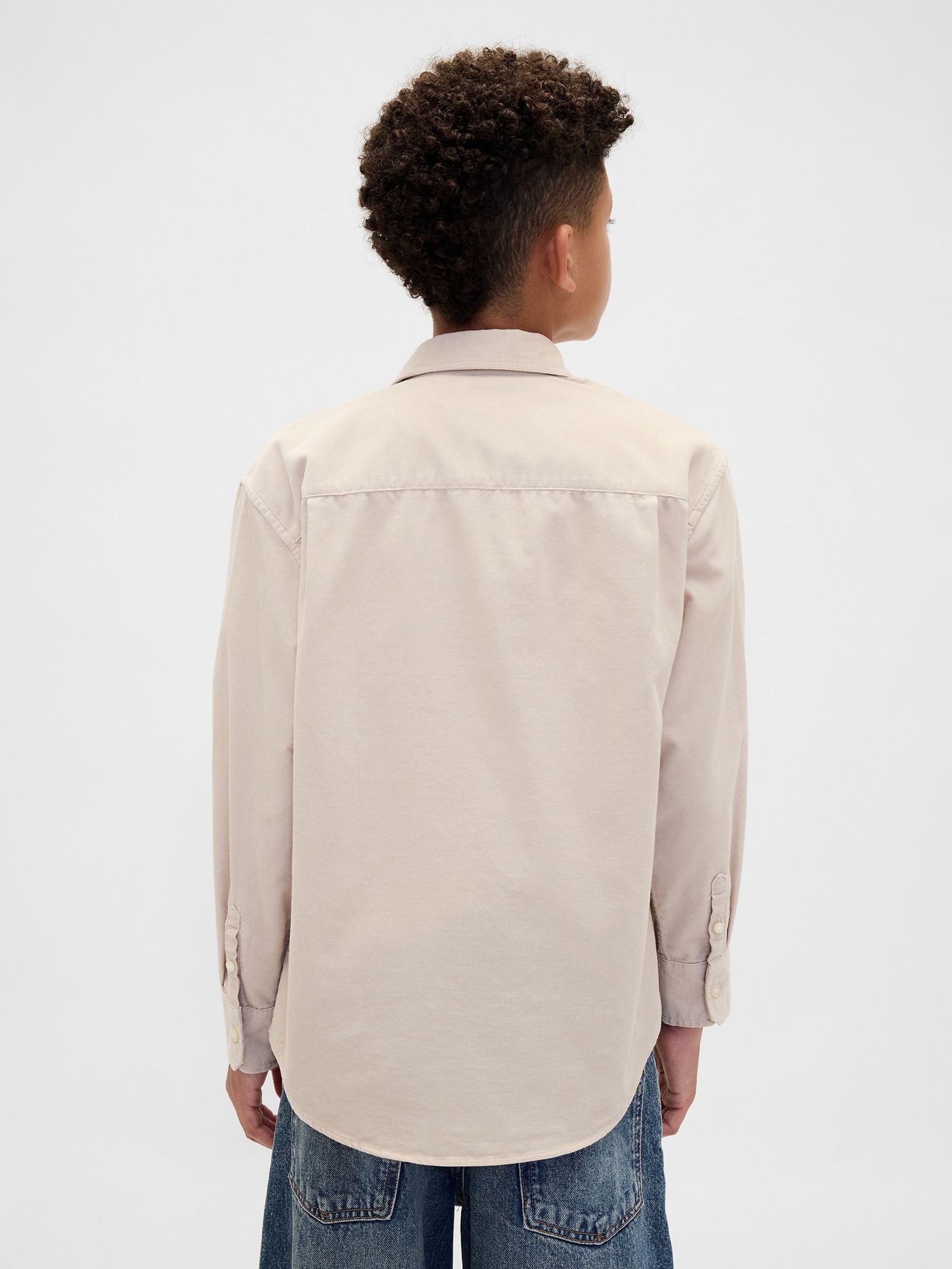 Cream Relaxed Corduroy Shirt - Image 2 of 5 Cream Relaxed Corduroy Shirt - Image 2 of 5