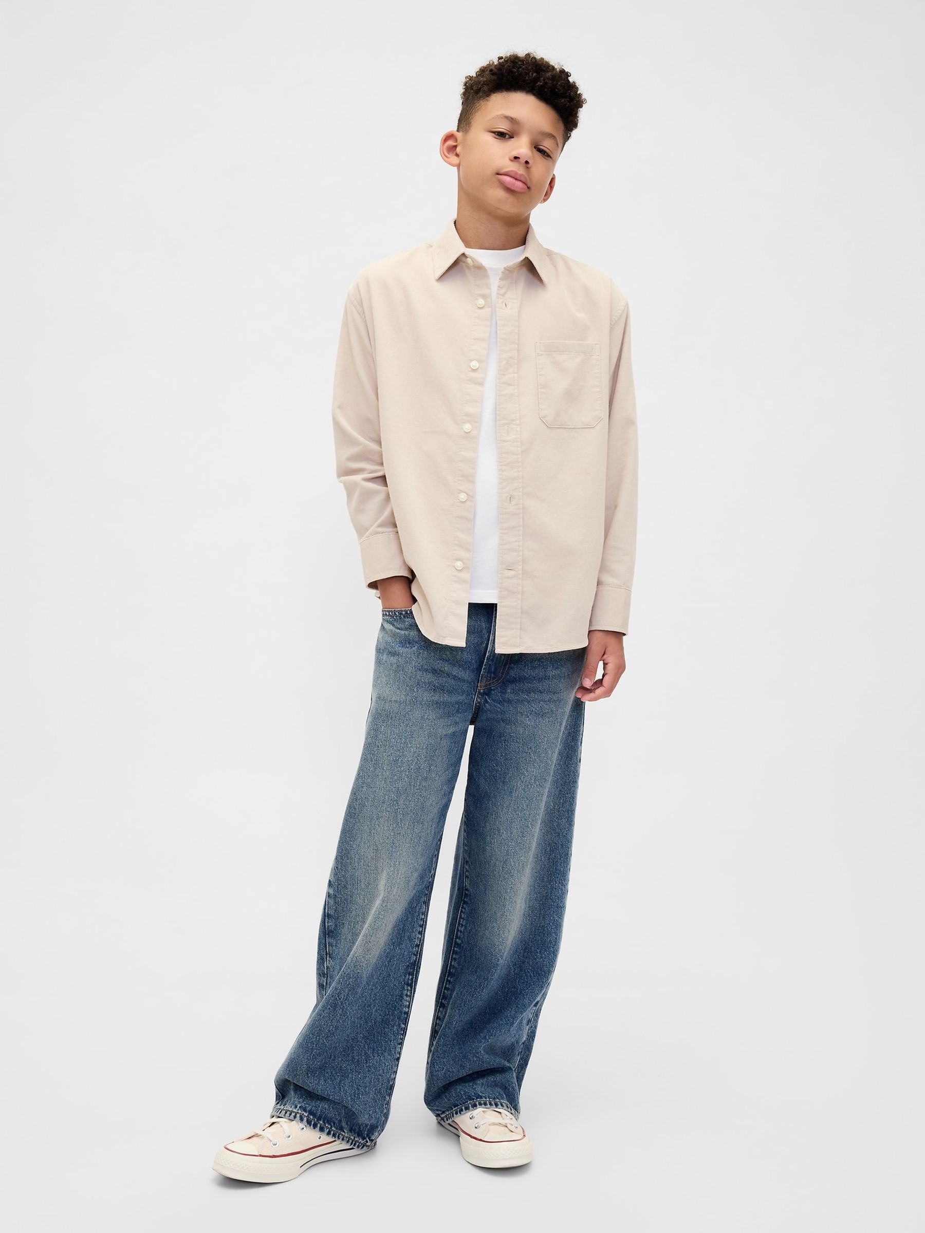Cream Relaxed Corduroy Shirt - Image 3 of 5