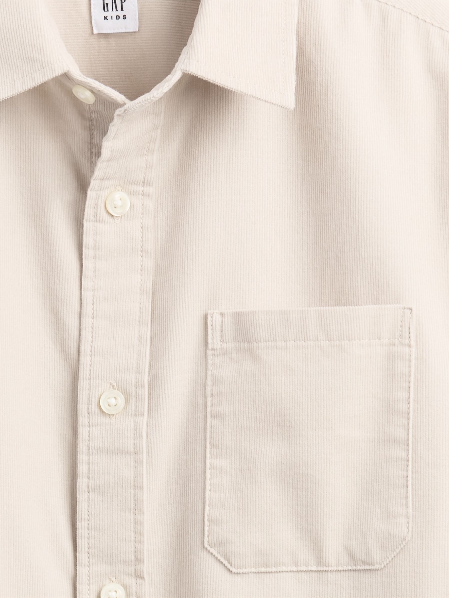 Cream Relaxed Corduroy Shirt - Image 5 of 5 Cream Relaxed Corduroy Shirt - Image 5 of 5