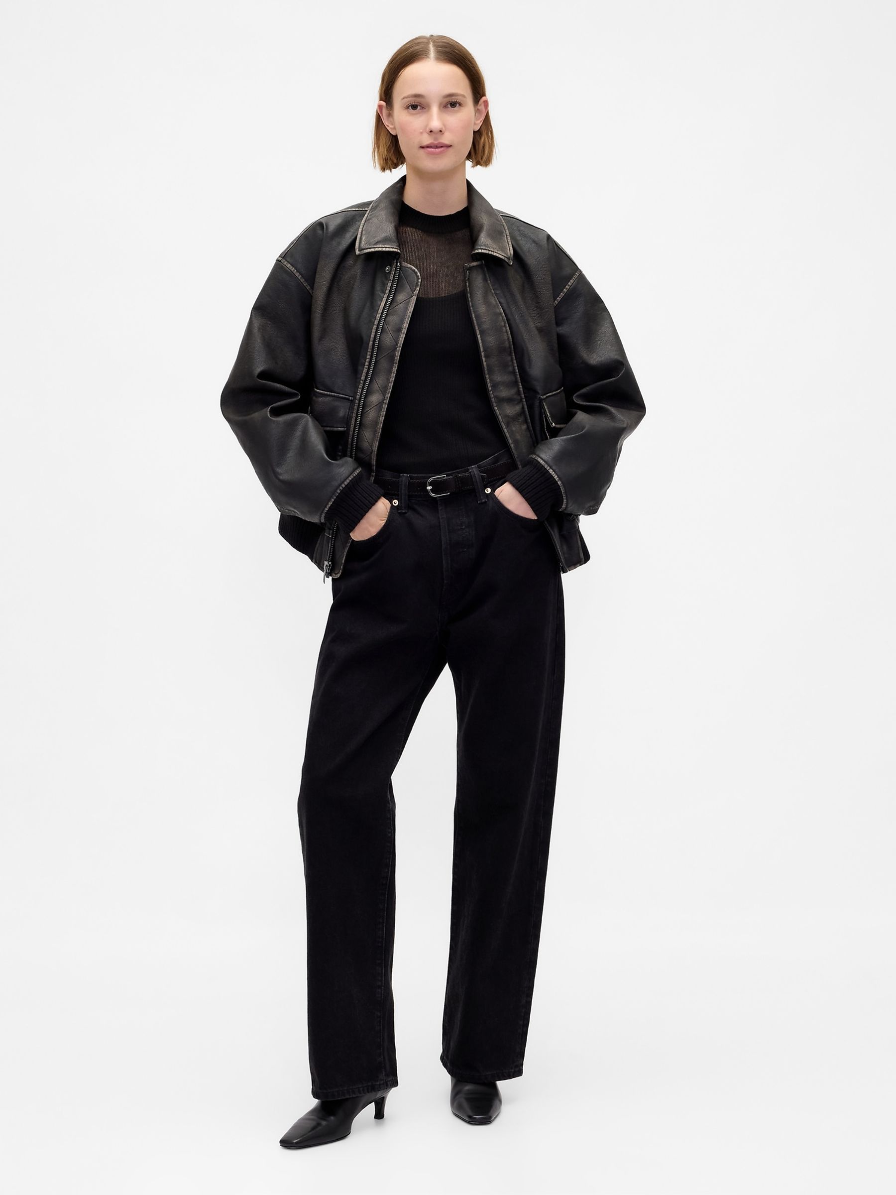 Black High-Neck Sheer Jumper - Image 3 of 4