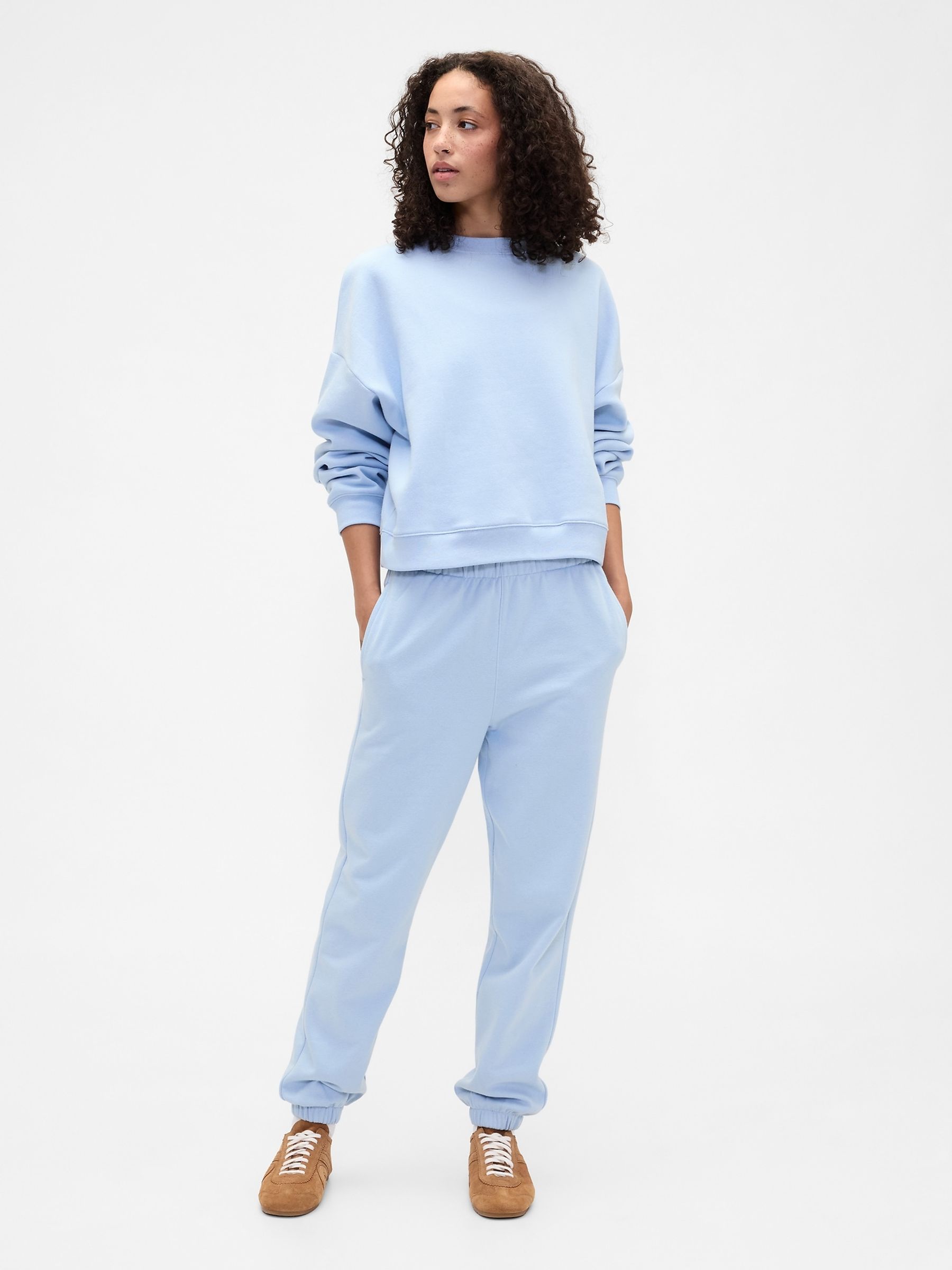 Light Blue Fleece Joggers - Image 2 of 5