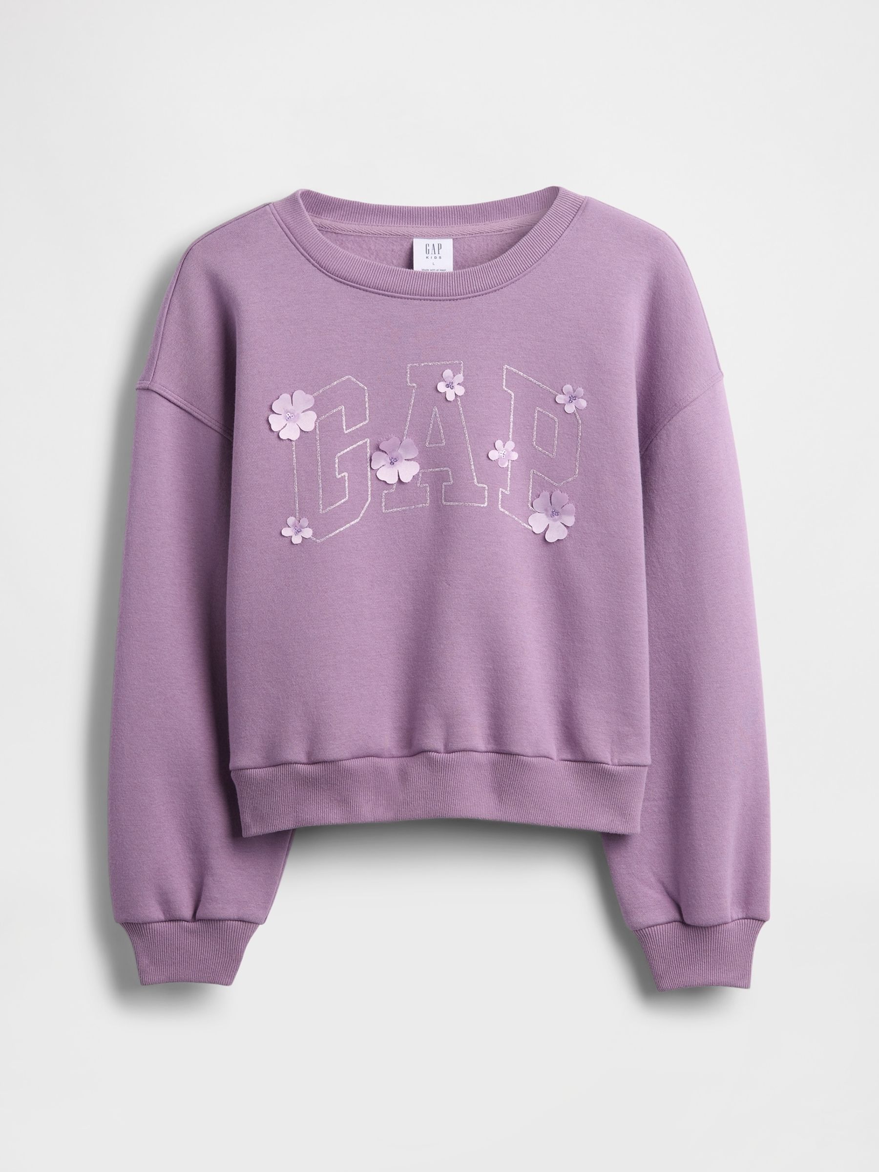 Purple Oversized Wedge Crew Neck Sweatshirt - Image 3 of 4