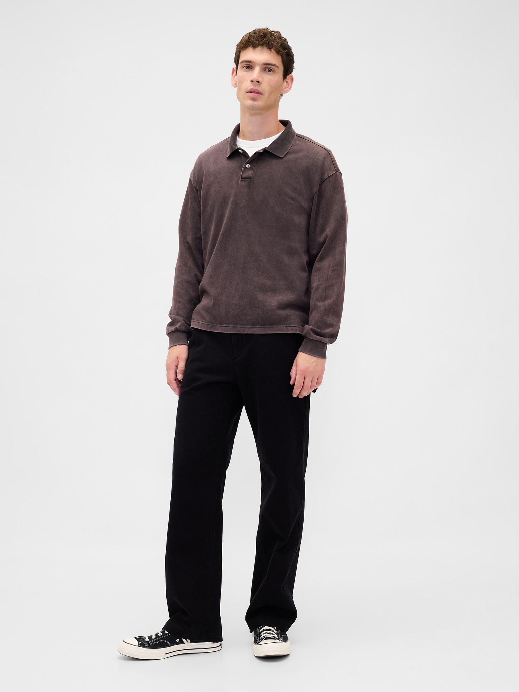 Black Canvas '90s Loose Carpenter Trousers | Gap