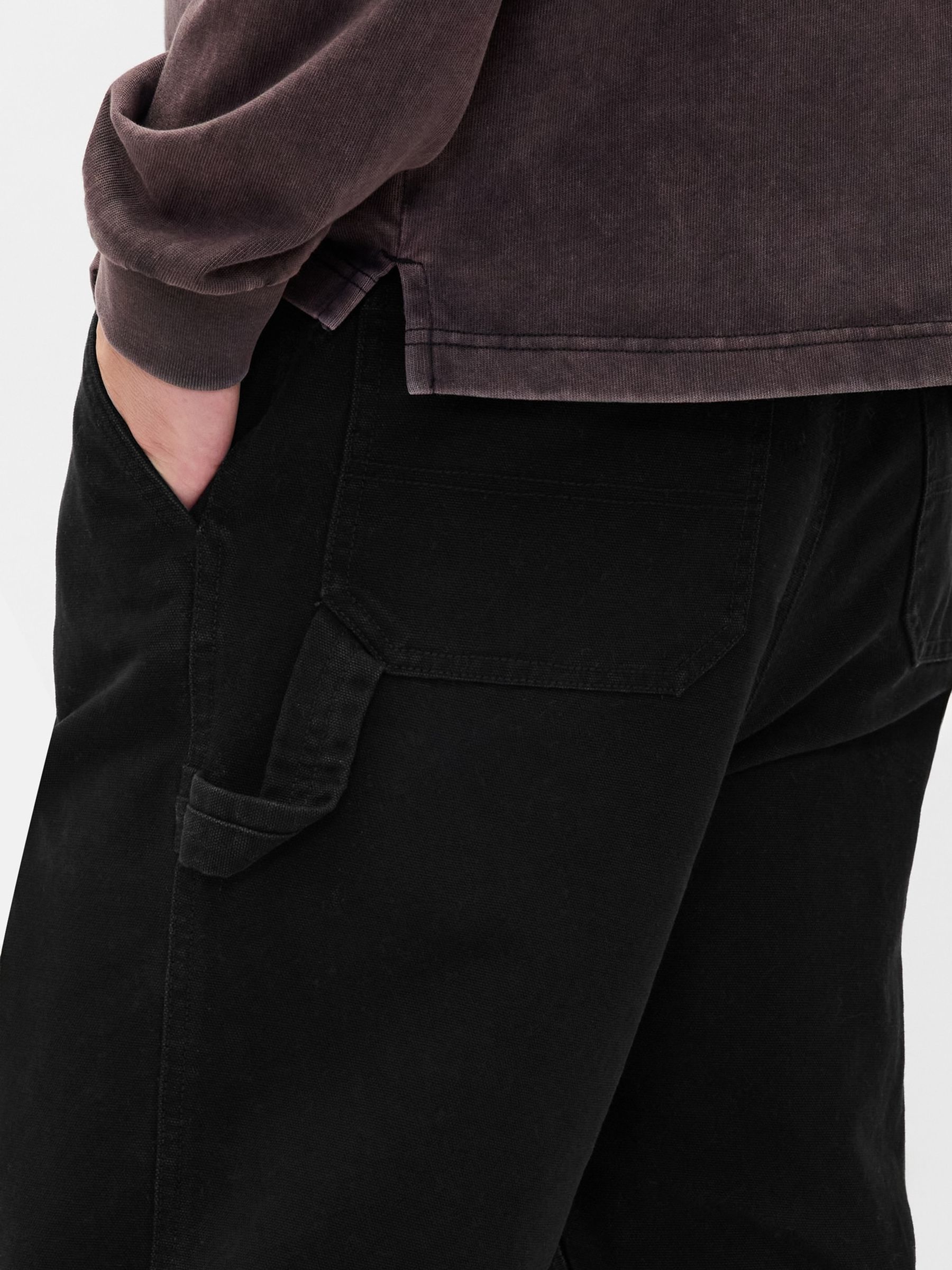 Black Canvas '90s Loose Carpenter Trousers - Image 5 of 5 Black Canvas '90s Loose Carpenter Trousers - Image 5 of 5