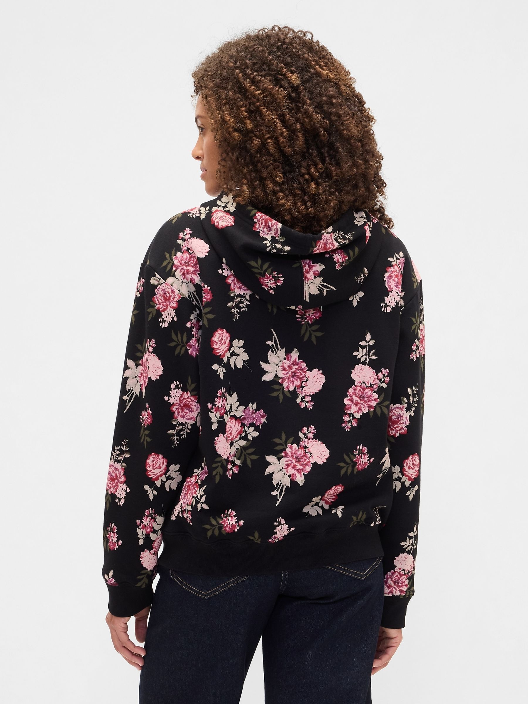 Black Floral Logo Hoodie - Image 2 of 4