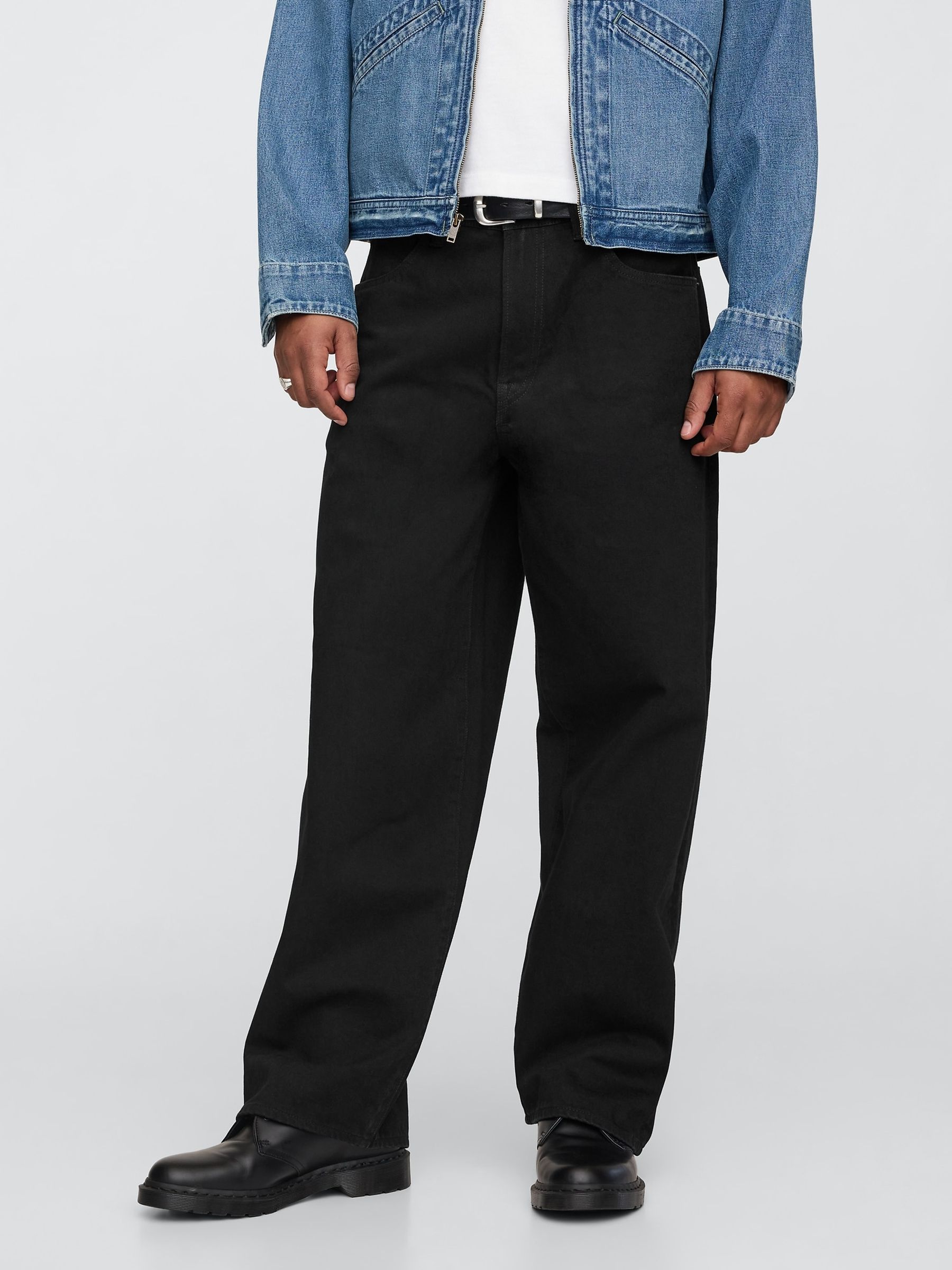 Black Extra Baggy Jeans - Image 1 of 5