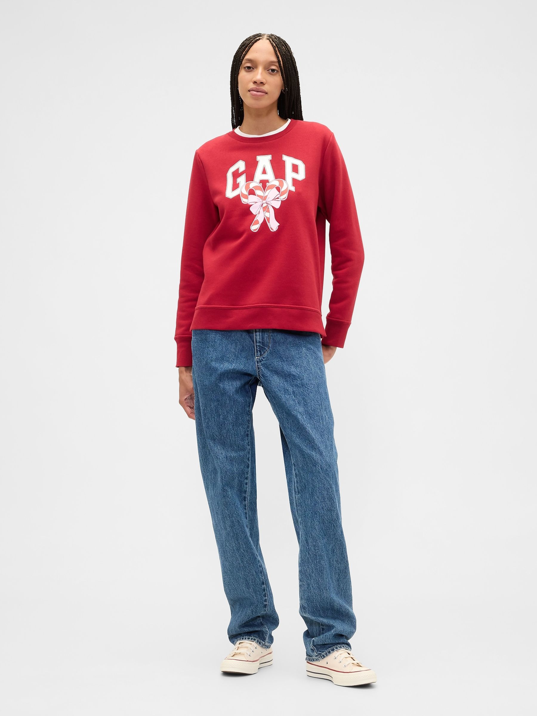 Red Relaxed Logo Sweatshirt - Image 3 of 5