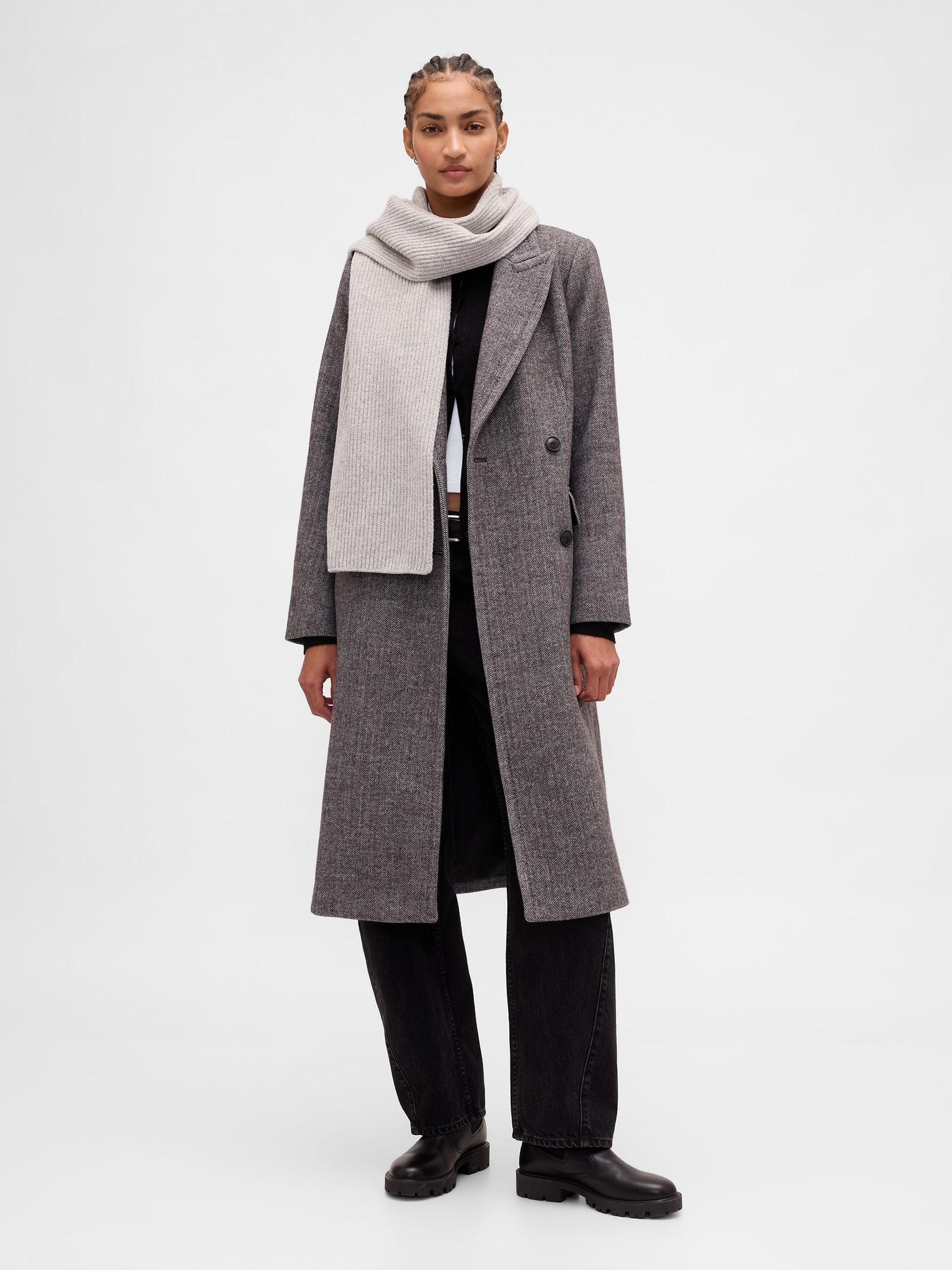 Grey Wool Blend Chesterfield Coat - Image 3 of 4