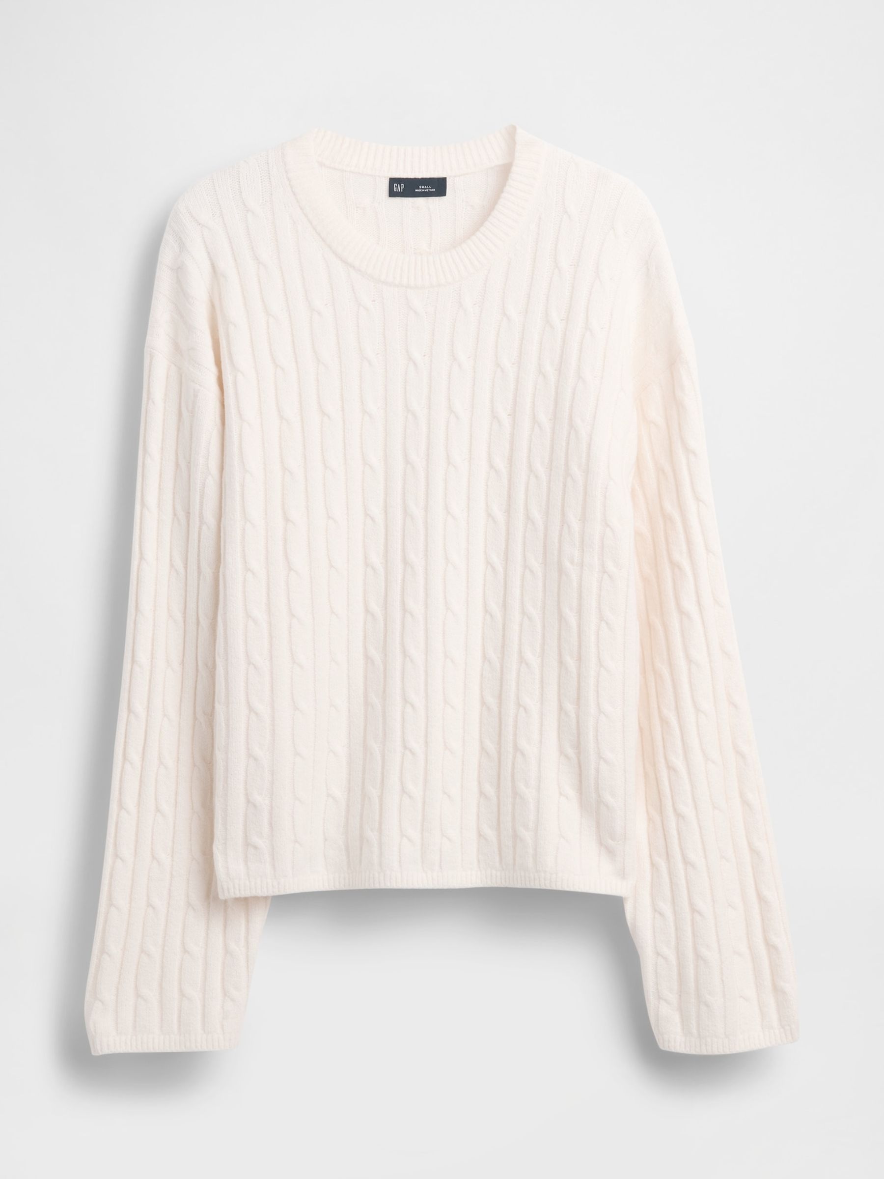 White CashSoft Oversized Cable-Knit Crew neck Jumper - Image 1 of 1