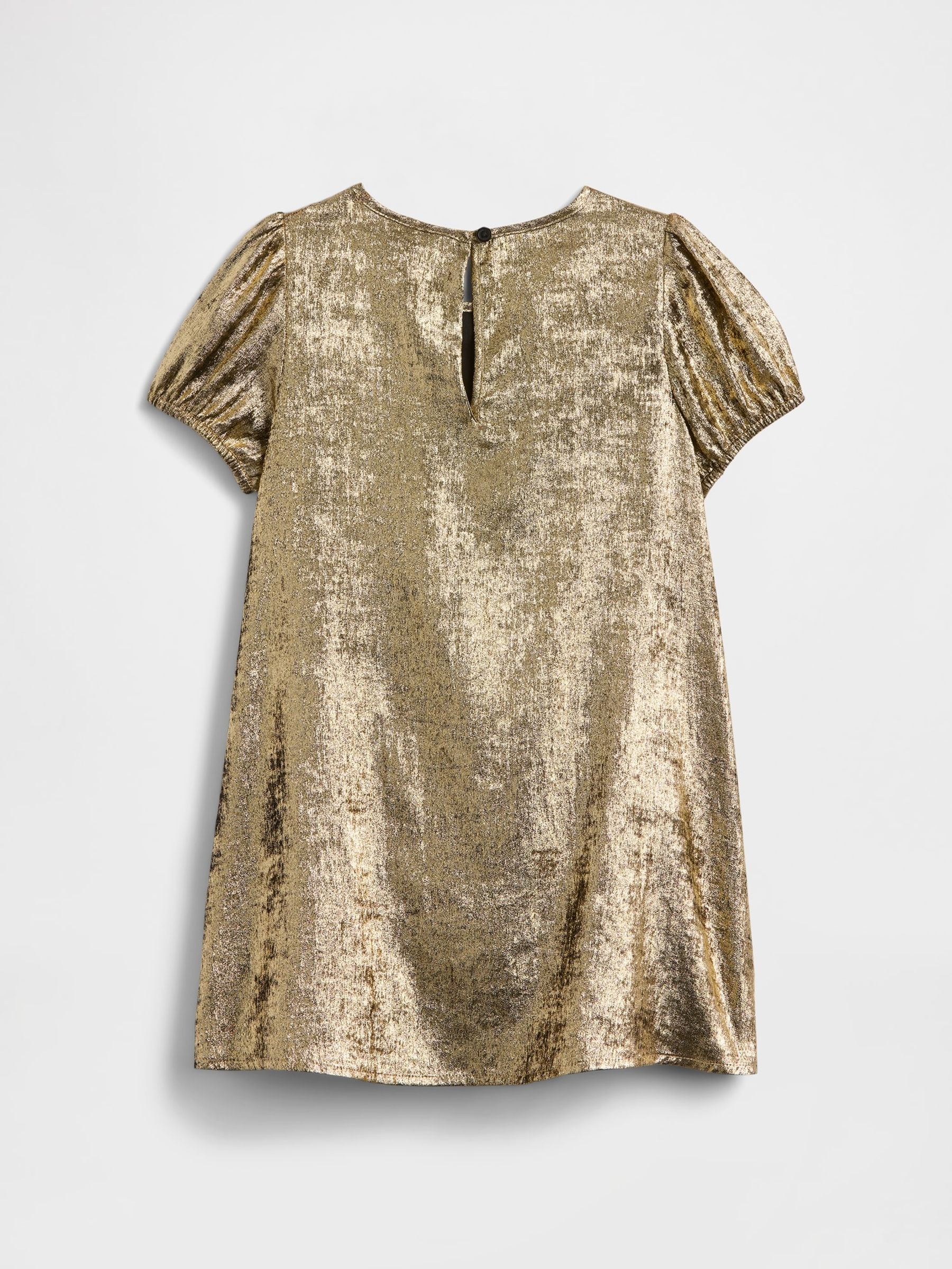 Gold Puff Sleeve Bow Dress - Image 2 of 2